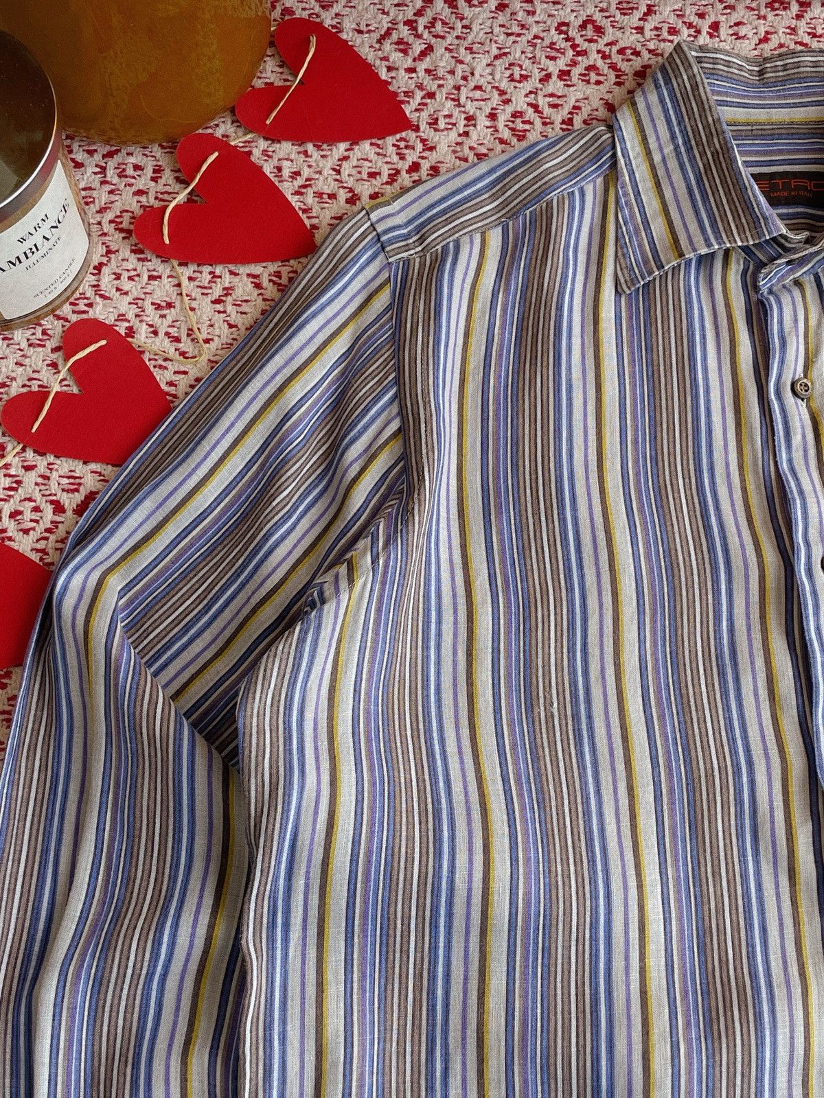 Etro Etro Milano Linen Striped Shirt Size US L / EU 52-54 / 3 - 11 Thumbnail