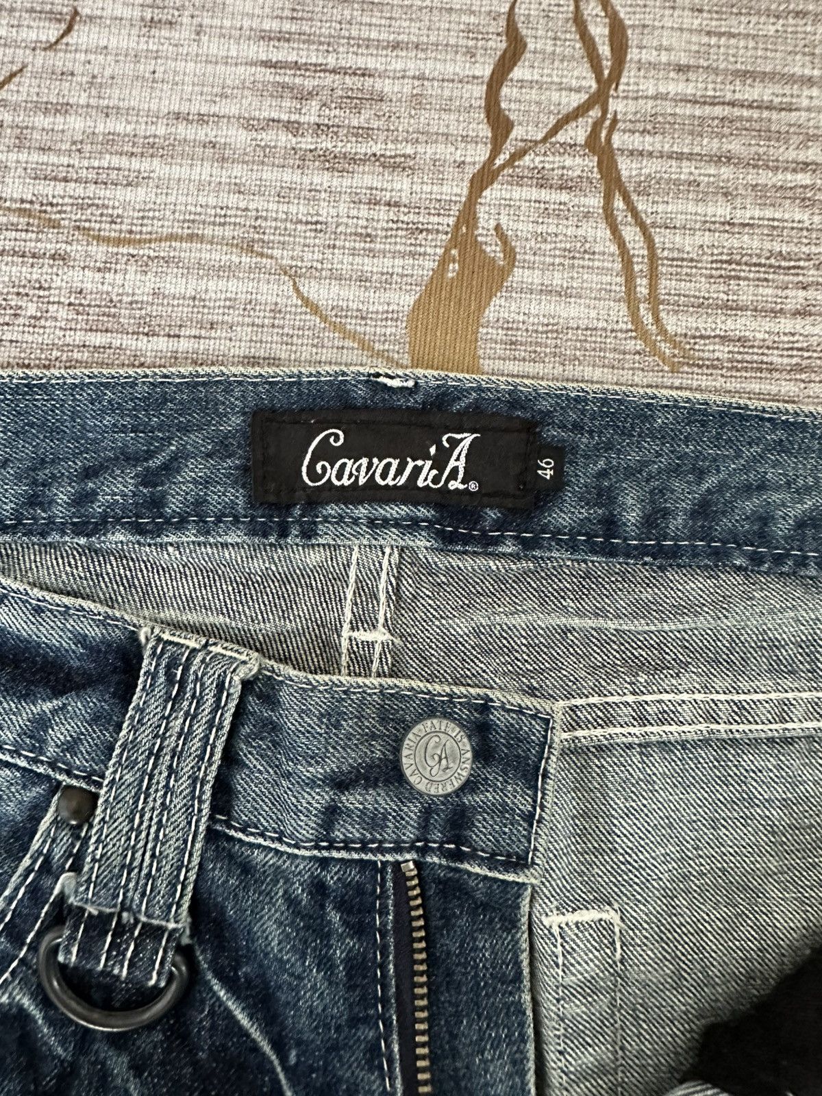 CIVARIZE FLARE Cavari A Studded Pocket Claw Marks Distressed Denim Size US 32 / EU 48 - 20 Thumbnail