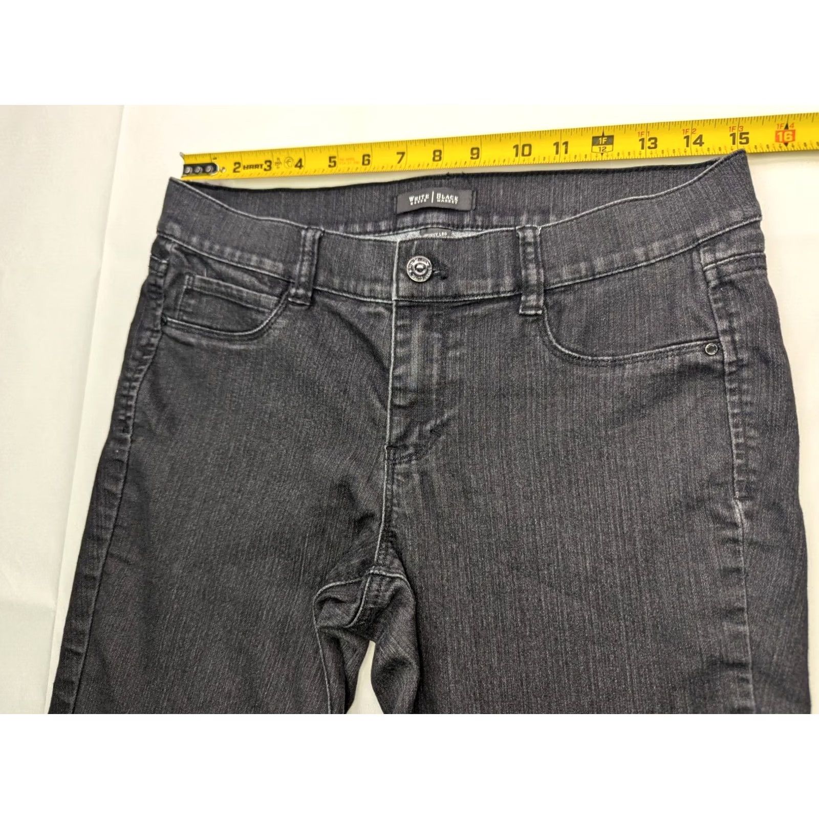 White House Black Market White House Black Market Skinny Jeans Women M 30x29 Black Distressed 5-Pocket Denim Stretch Size 32" / US 10 / IT 46 - 6 Thumbnail