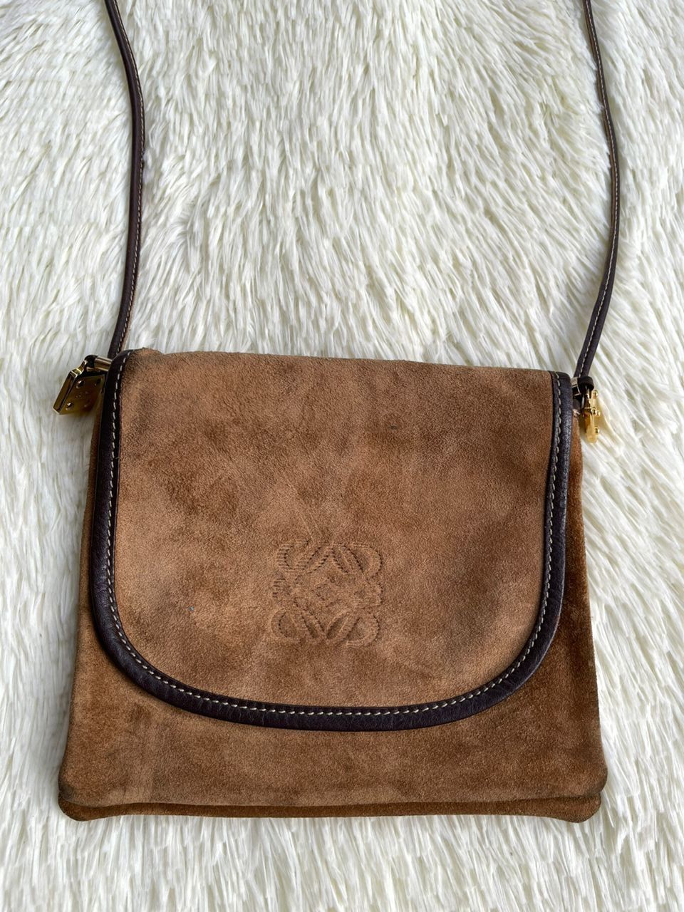 Loewe × Vintage Loewe Suede Leather Sling Bag Size ONE SIZE - 6 Thumbnail