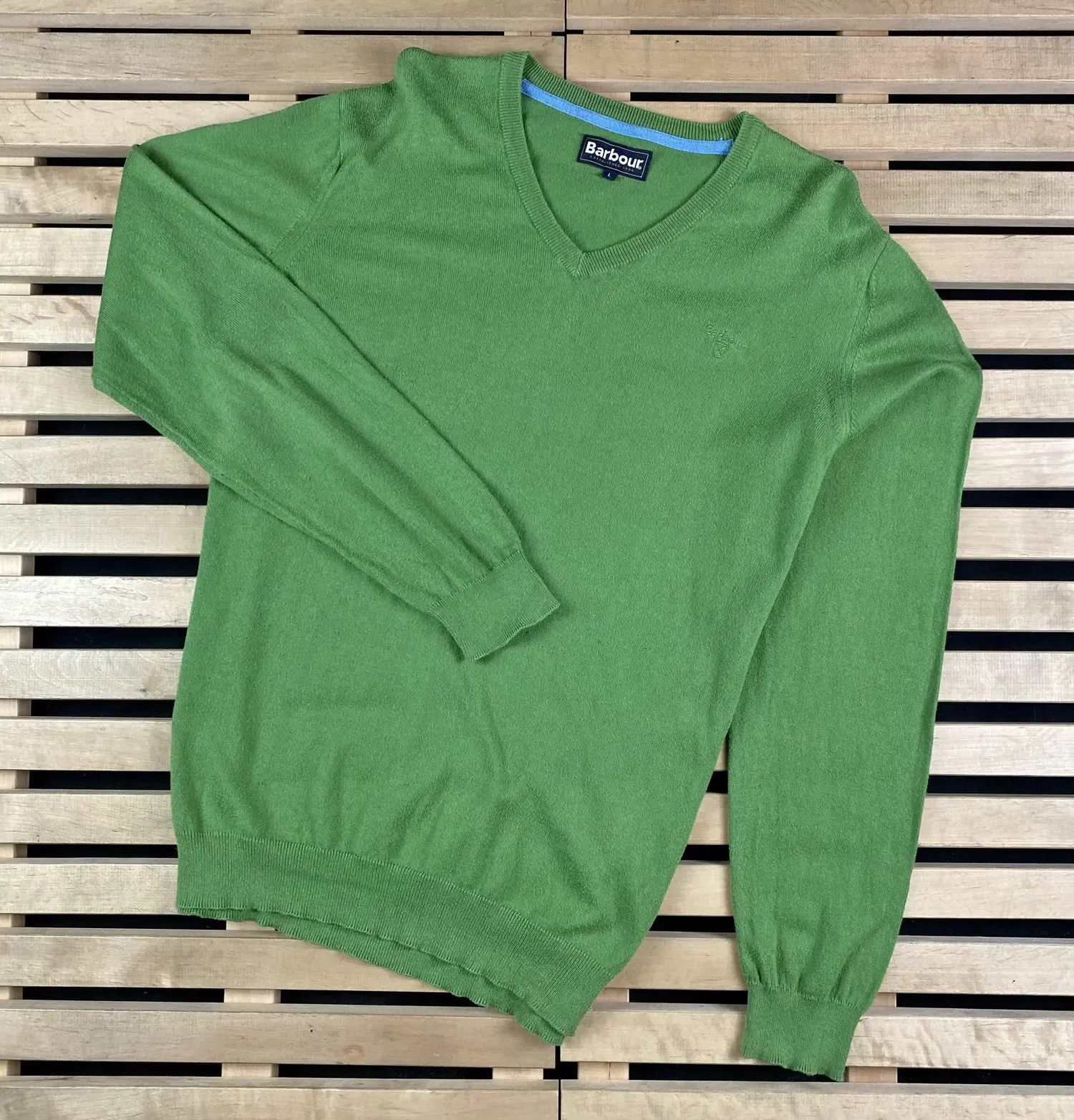 Barbour Mens Jumper Barbour V Neck Size L Green Size US L / EU 52-54 / 3 - 1 Thumbnail