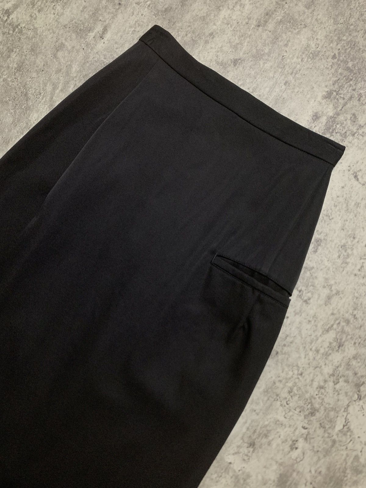 Yohji Yamamoto Iconic Yohji Yamamoto + Noir Black Wool Skirt Single Pocket Size 22" - 2 Thumbnail