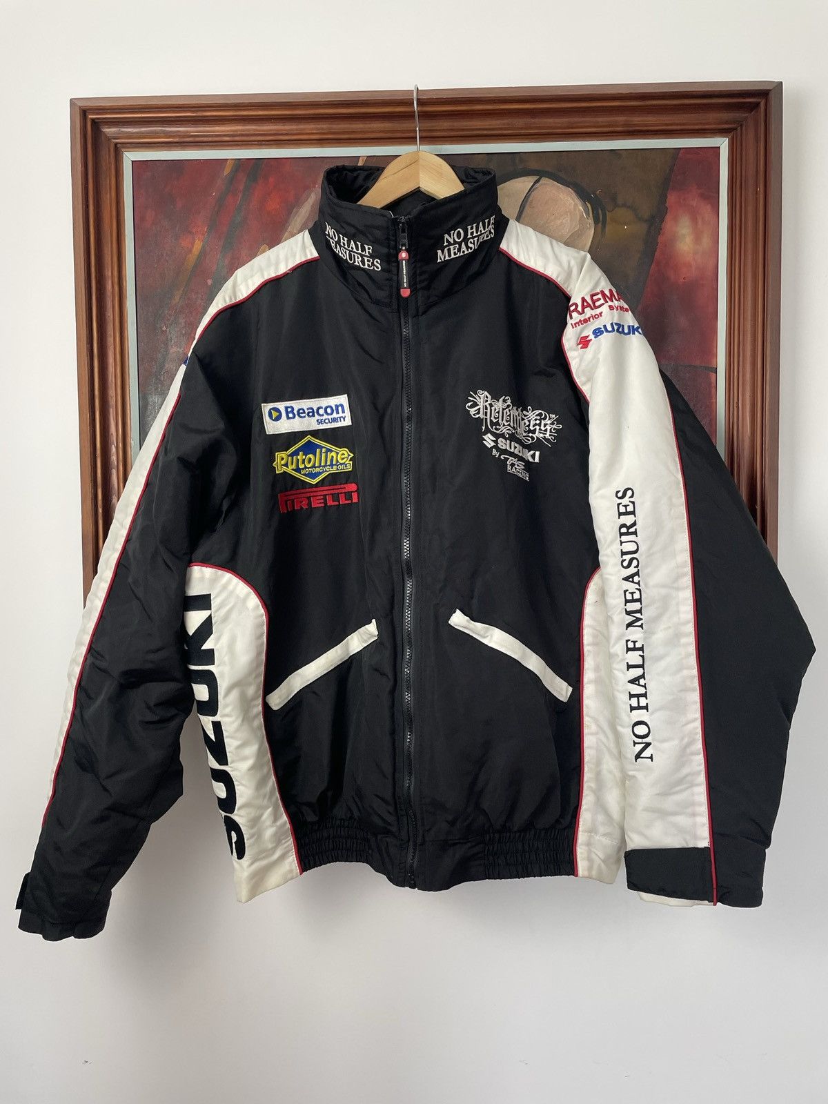 image of Vintage Suzuki Racing Jacket Hype Streetwear Nascar in Black, Men's (Size XL)