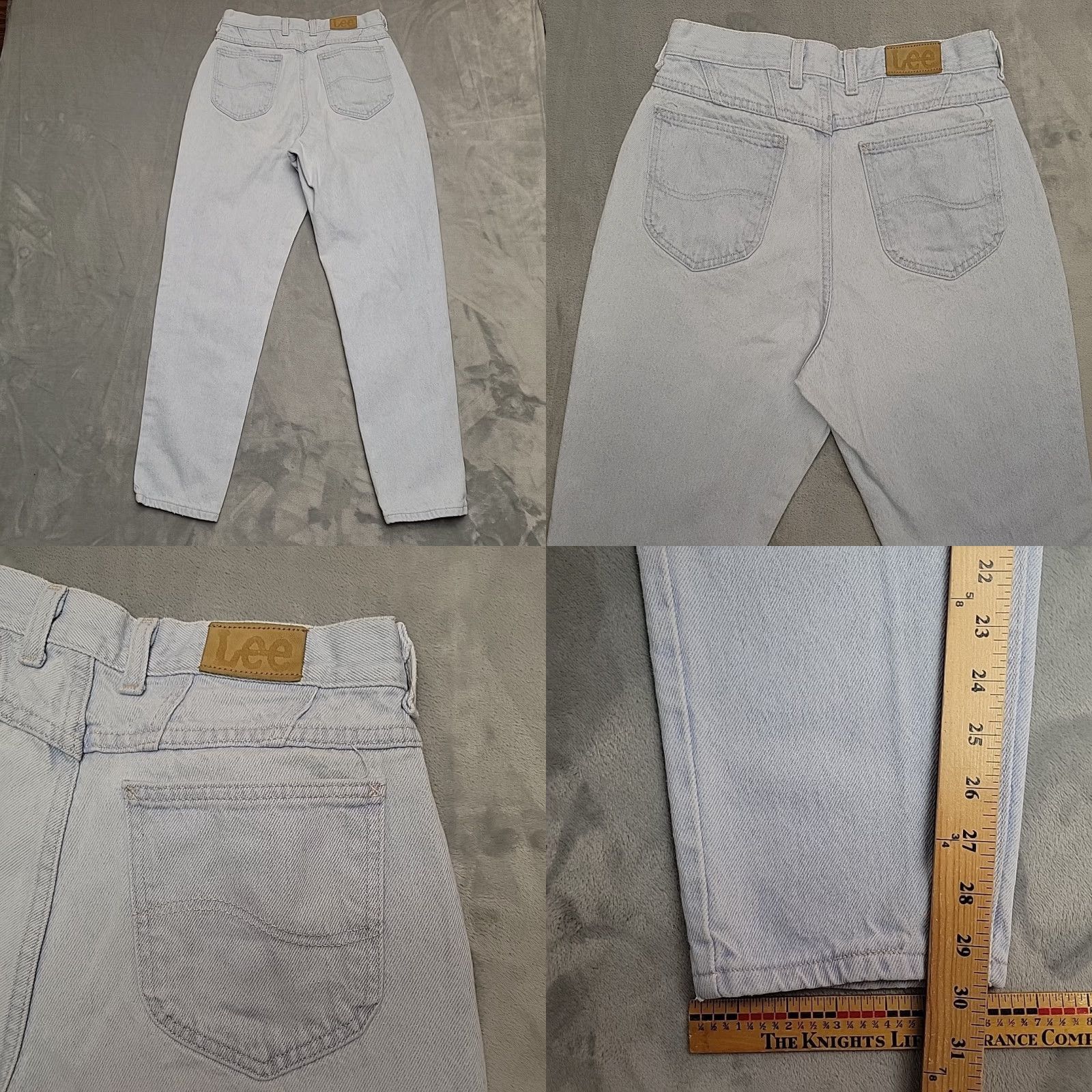 Lee VINTAGE Lee Jeans Womens 12 Medium 30x30 Blue Lightwash Denim High Rise Made in USA Casual Retro 90s Womens Jeans Size 34" / US 12 / IT 48 - 8 Thumbnail
