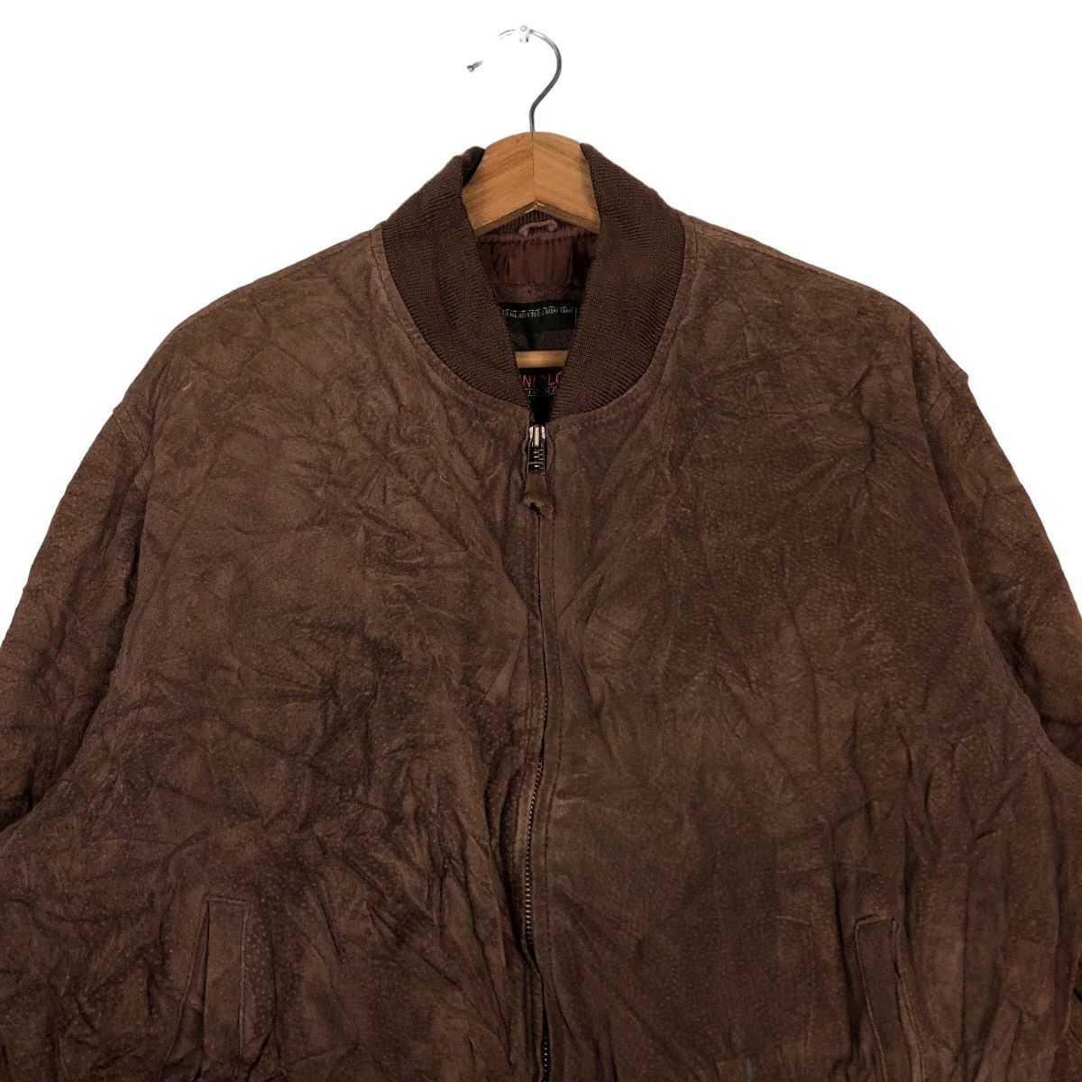 Japanese Brand 🔥Vtg Bomber Leather Jacket Uniqlo Japan Issey Miyake Size US L / EU 52-54 / 3 - 3 Thumbnail