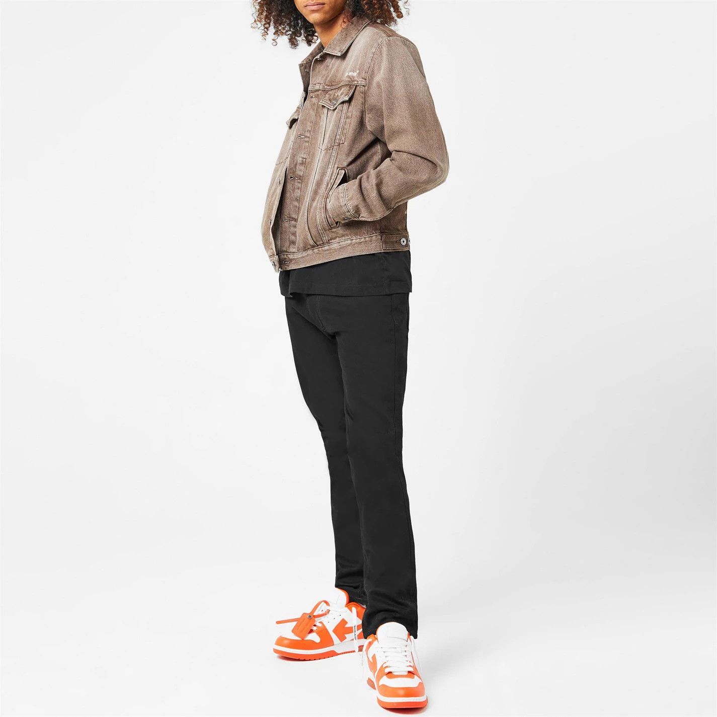 Off-White o1g2r1mq0226 Tab Slim Denim Jacket in Brown Size US S / EU 44-46 / 1 - 2 Thumbnail