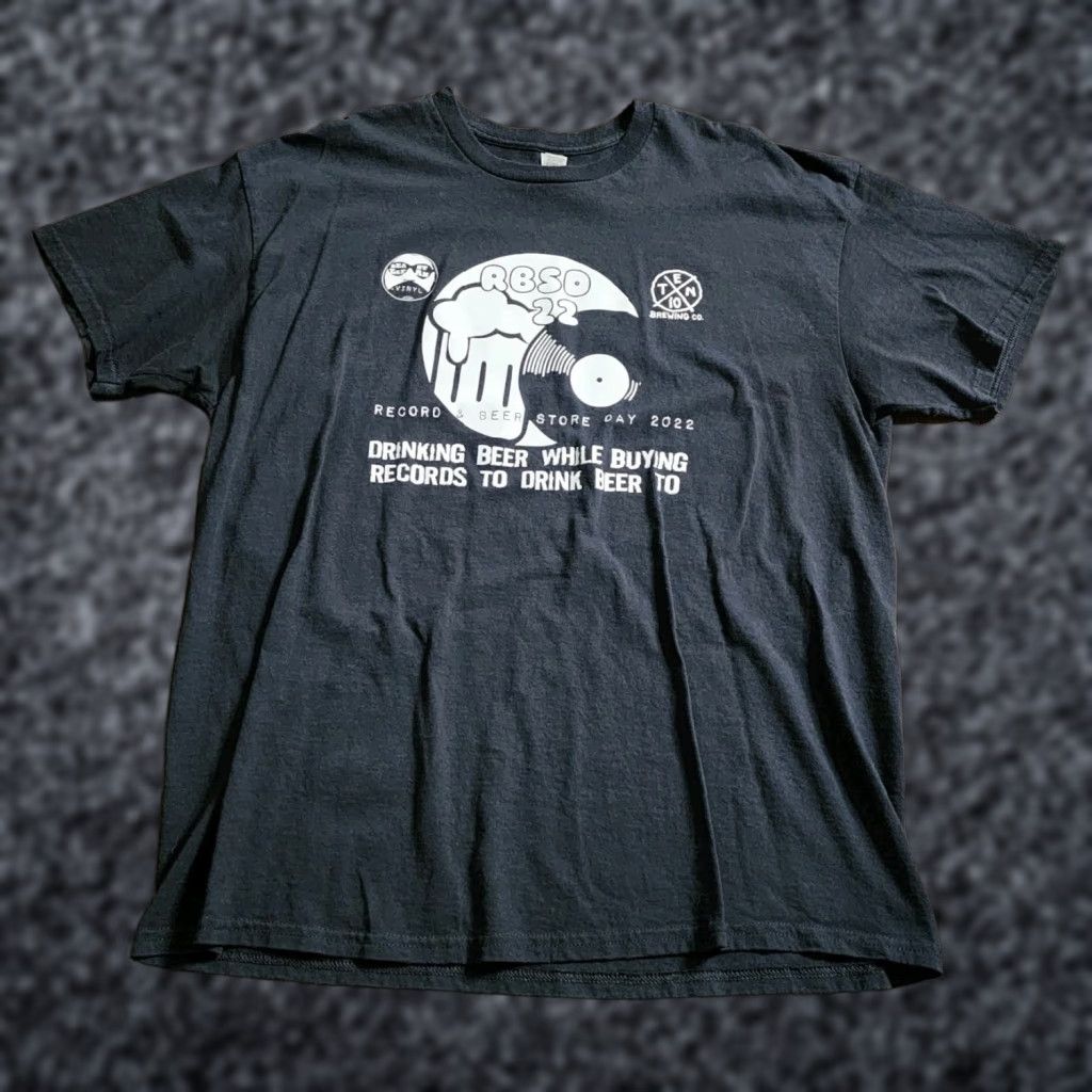 Gildan Mens XL Record Store Day Funny Drinking Beer T Shirt Ten10 Brewing Orlando FL Size US XL / EU 56 / 4 - 1 Thumbnail