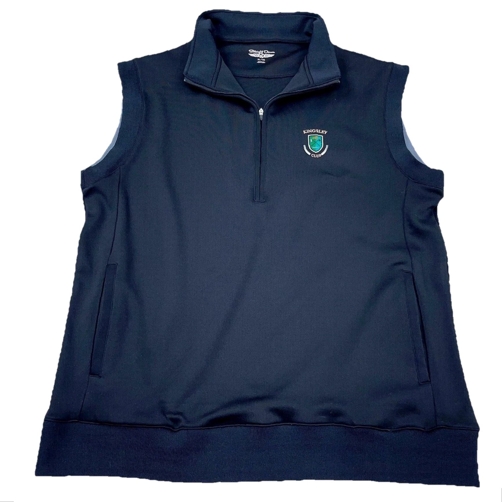 Vintage Straight Down Golf Vest Men XL Black Pullover Quarter Zip Performance Sweater Size US XL / EU 56 / 4 - 2 Thumbnail