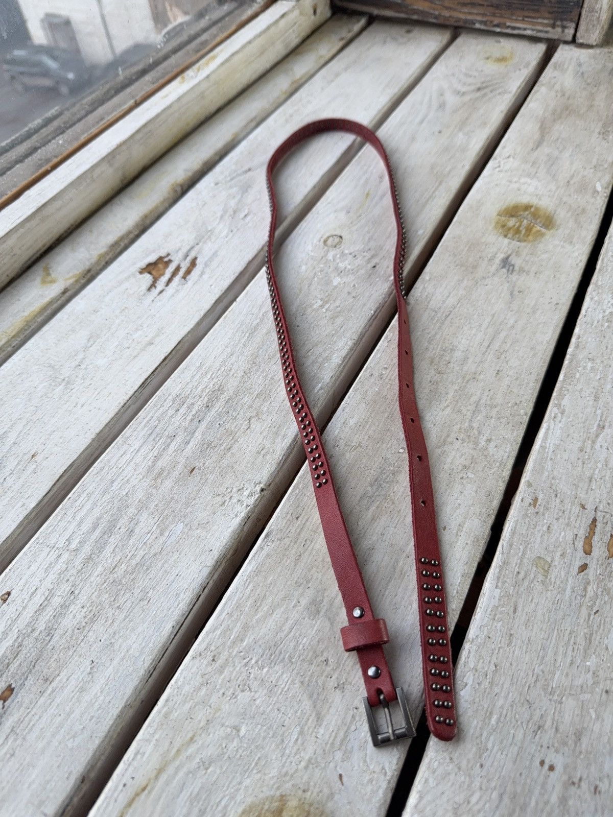 Japanese Brand Vintage Retro 90s Opium Rock Leather Japanese style belt Size ONE SIZE - 2 Thumbnail