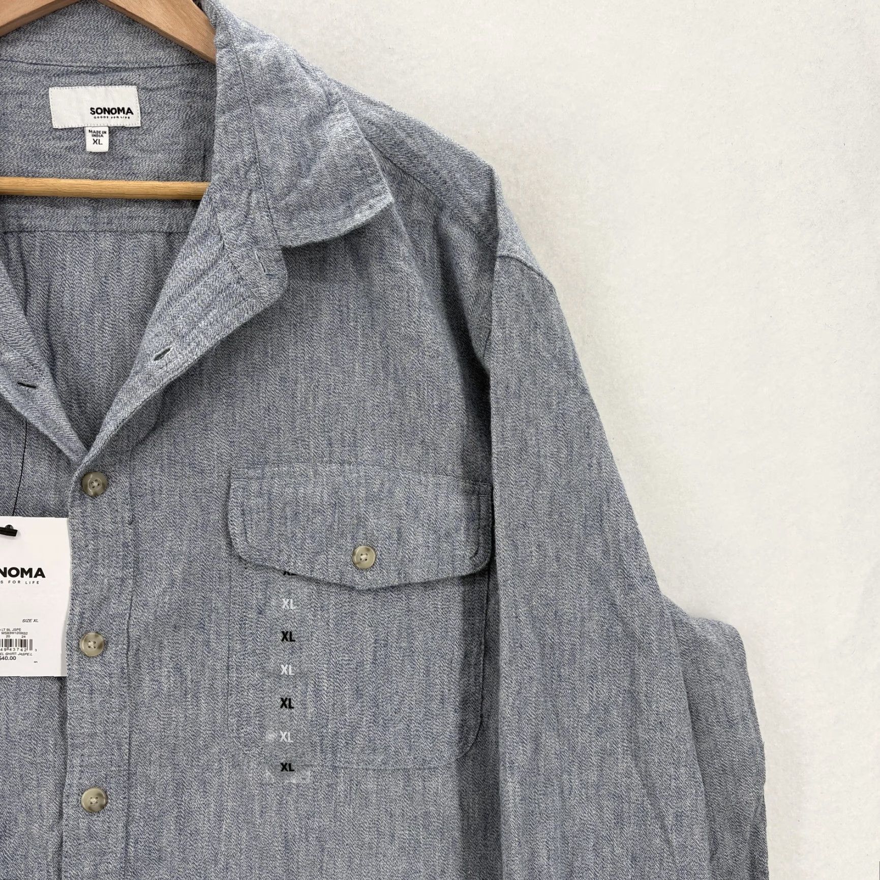 Vintage Sonoma Shirt Mens XL Gray Supersoft Flannel Button Front Long Sleeve NWT Size US XL / EU 56 / 4 - 2 Thumbnail