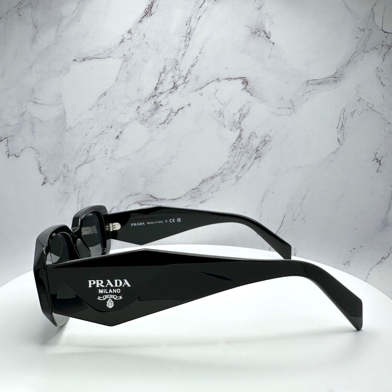 PRADA Sunglasses Black Acetate PR 17WS Symbole Authentic