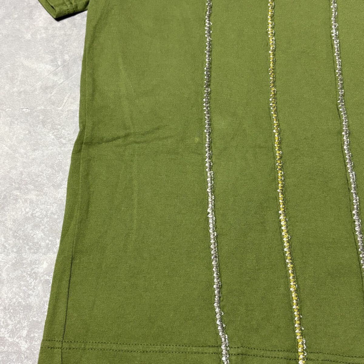 Issey Miyake ISSEY MIYAKE Olive Green Stitch T Shirt Archive Japan Size 2 Size US M / EU 48-50 / 2 - 8 Thumbnail