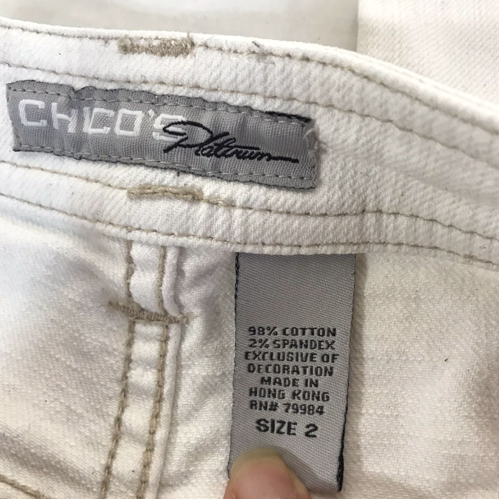 Vintage Chico's Platinum Willa RG Whitewash Straight Jeans Womens Size 12 Regular 5-Pocket Comfort Denim Size 34" / US 12 / IT 48 - 4 Thumbnail