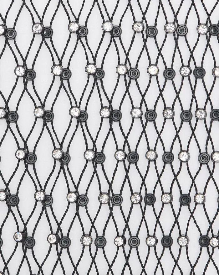 Saint Laurent Paris o1bcso1str0325 Tank Top Mesh Rhinestones in Black/Silver Size XL / US 12-14 / IT 48-50 - 3 Thumbnail