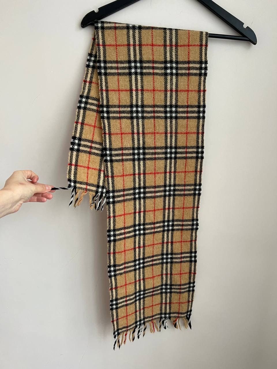 Burberry Burberrys vintage beige wool check scarf Size ONE SIZE - 6 Thumbnail
