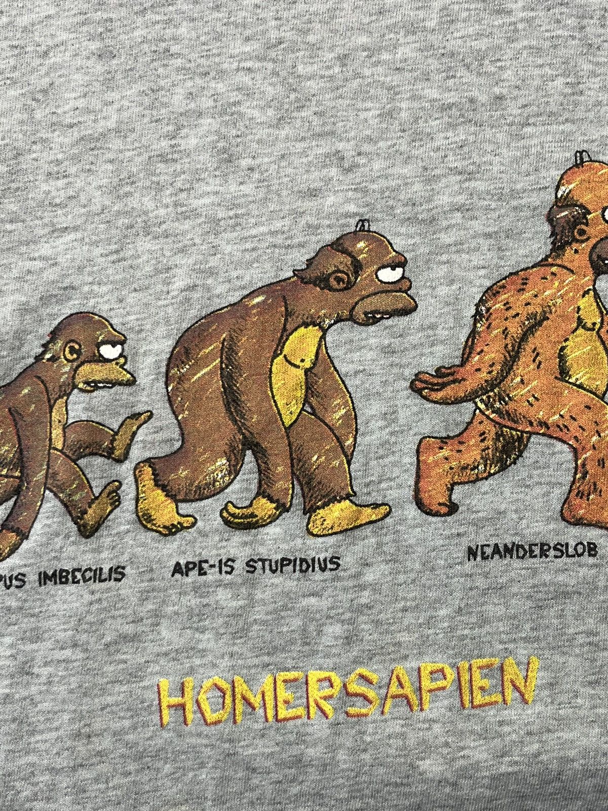Cartoon Network Vintage 1999 Homer Simpson Evolution T- Shirt Homersapien Size US L / EU 52-54 / 3 - 12 Thumbnail