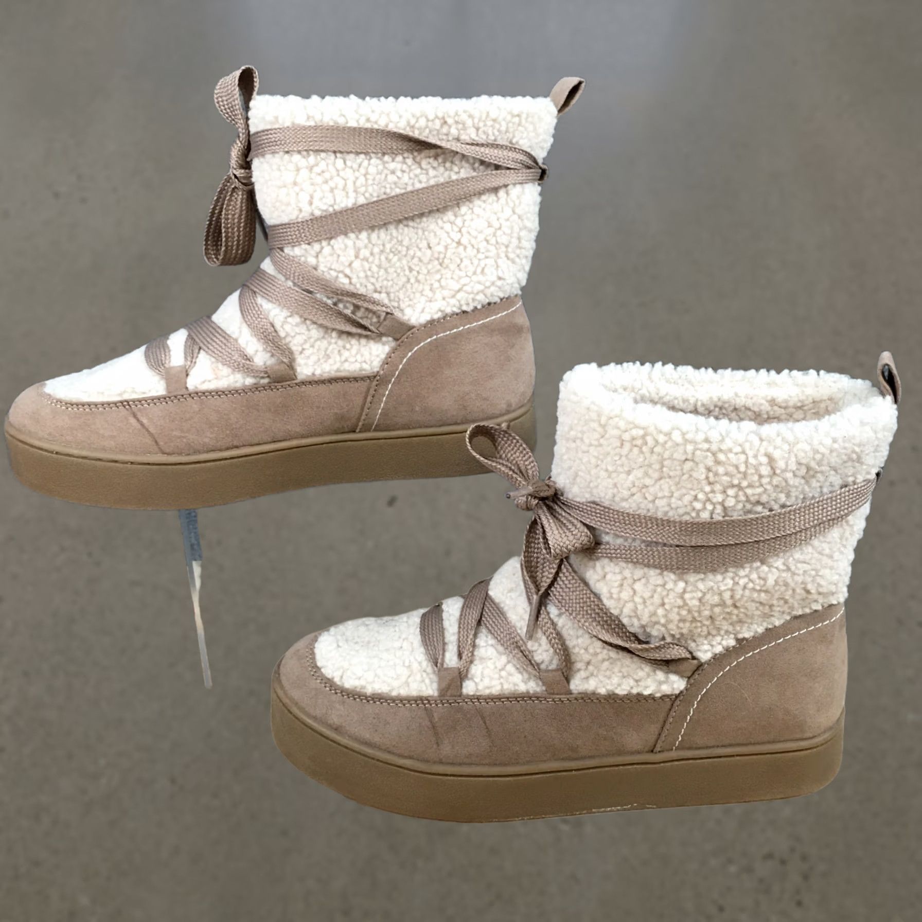 Vintage Universal Thread Winter Boots Women 8.5 Brown Birgitte Laced Up Comfort Faux Fur Boots Size US 9 / IT 39 - 1 Thumbnail