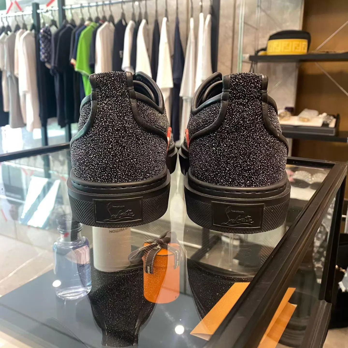 Christian Louboutin CL Crystal Black Skate Shoes 41.5 99 New Size US 8.5 / EU 41-42 - 6 Thumbnail