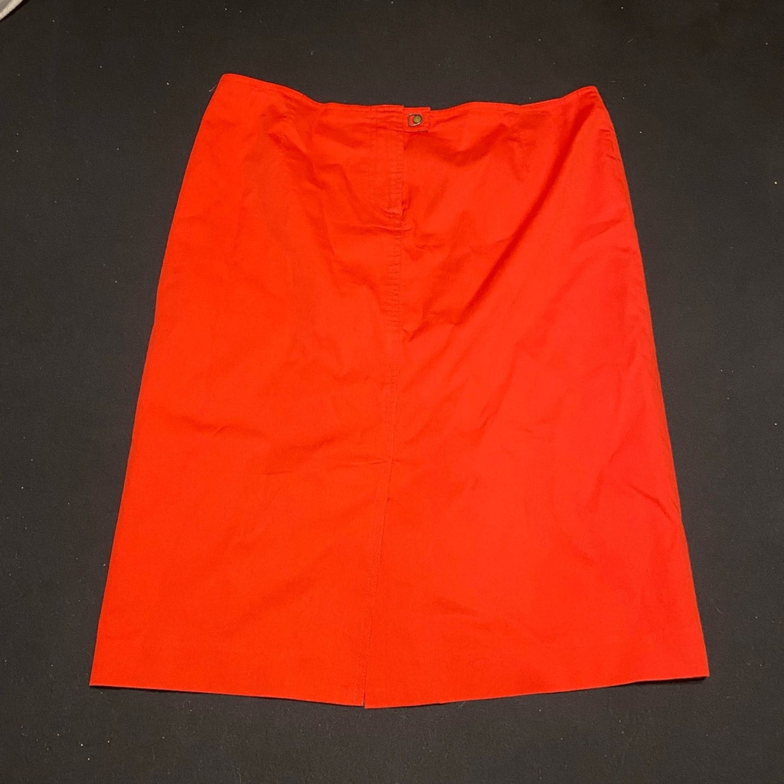 Nordstrom David Meister Cotton Red Button Pencil Skirt Size 12 Size 34" / US 12 / IT 48 - 2 Thumbnail