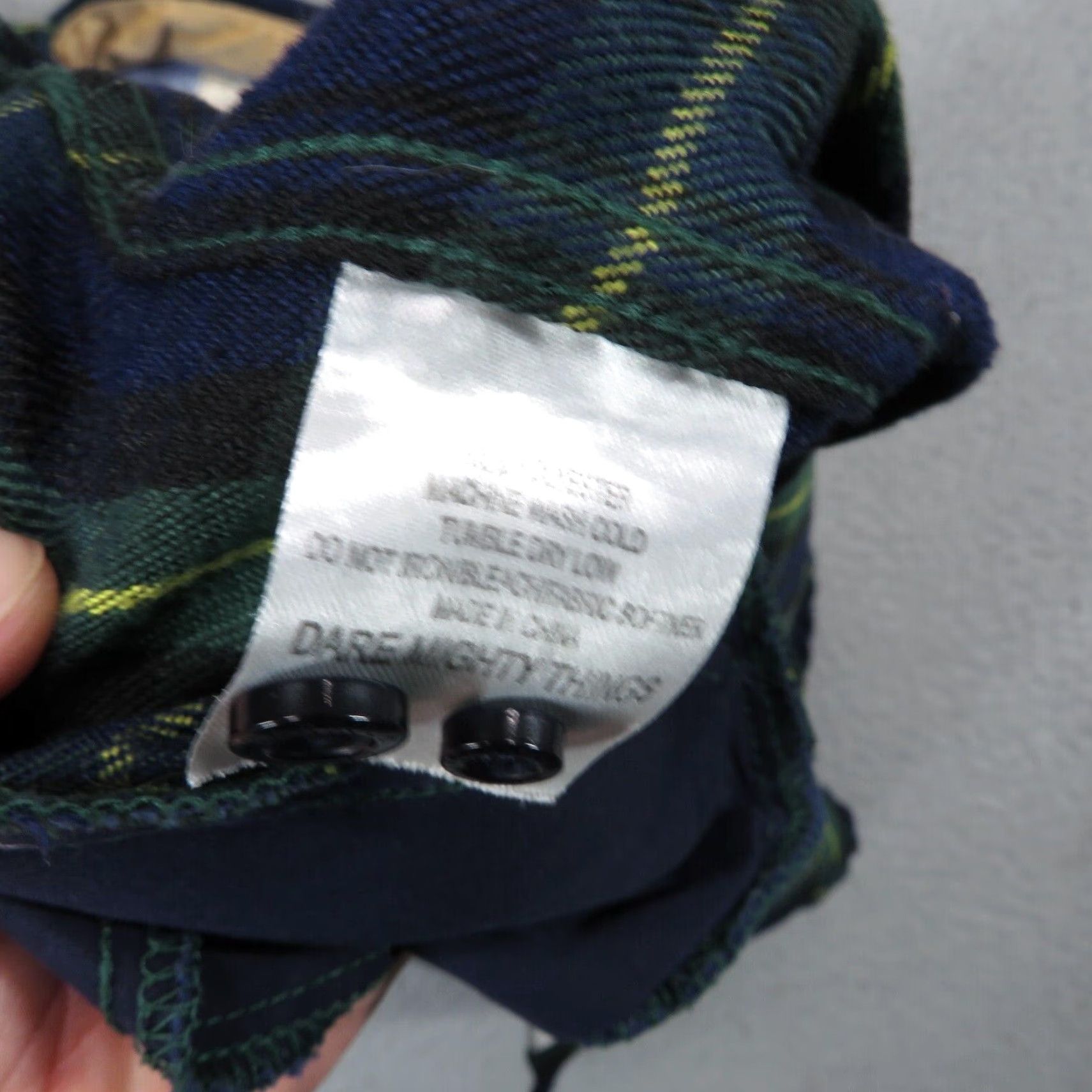 Vintage RSVLTS Shirt Mens Medium Navy Green Plaid Flannel Shacket Button Up Pockets Camp Size US M / EU 48-50 / 2 - 6 Thumbnail