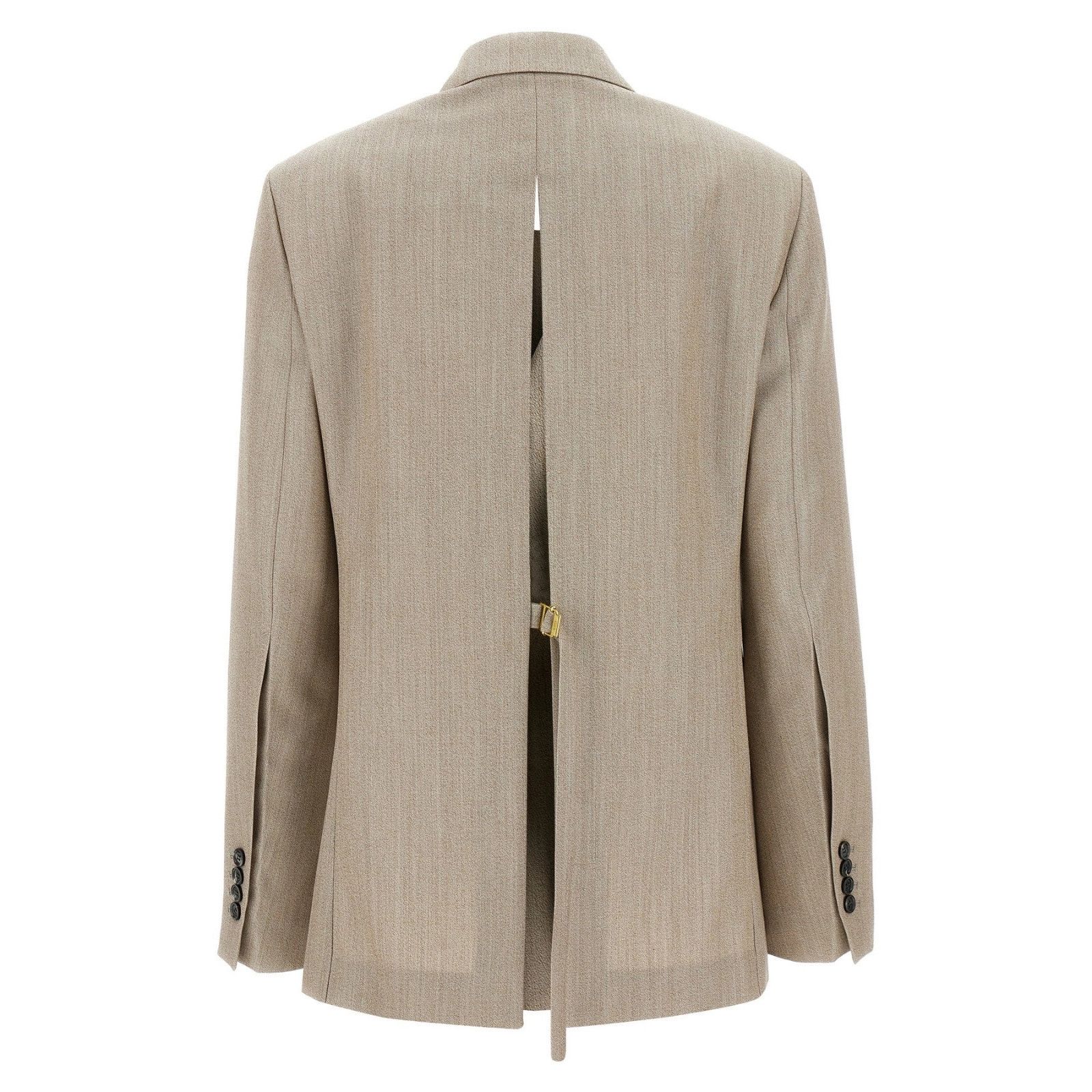 AMI PARIS Maxi Split Beige Wool Blazer New & Authentic (Wome