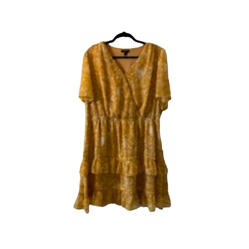 Vera Wang Simply Vera Vera Wang Women's Yellow Floral Tiered D Size XL / US 12-14 / IT 48-50 - 2 Thumbnail