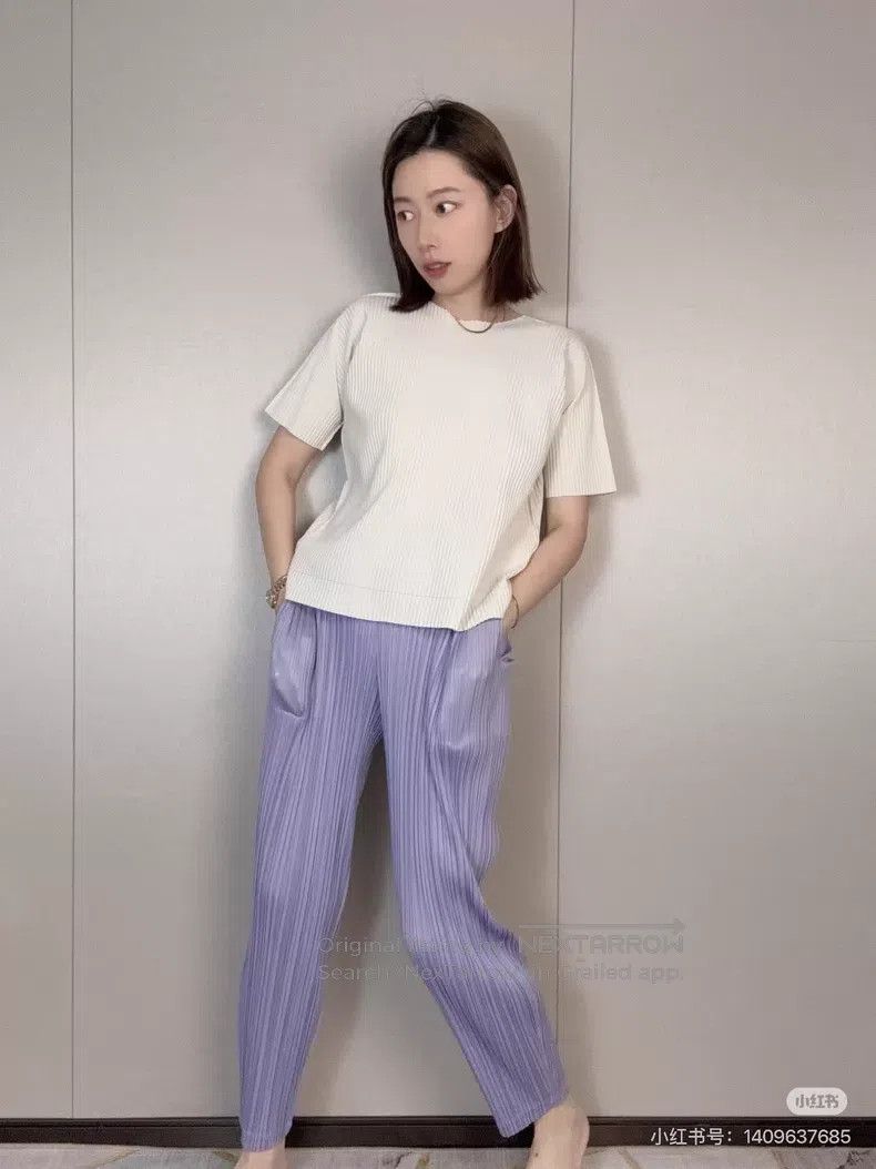 Issey Miyake Issey Miyake size:3 Purple Irregular Pants Size 31" - 8 Thumbnail