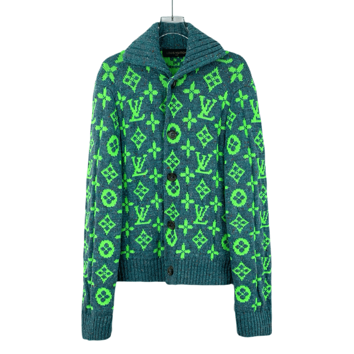 Louis Vuitton Multicolor Monogram Wool Knit Jacket (Size S)