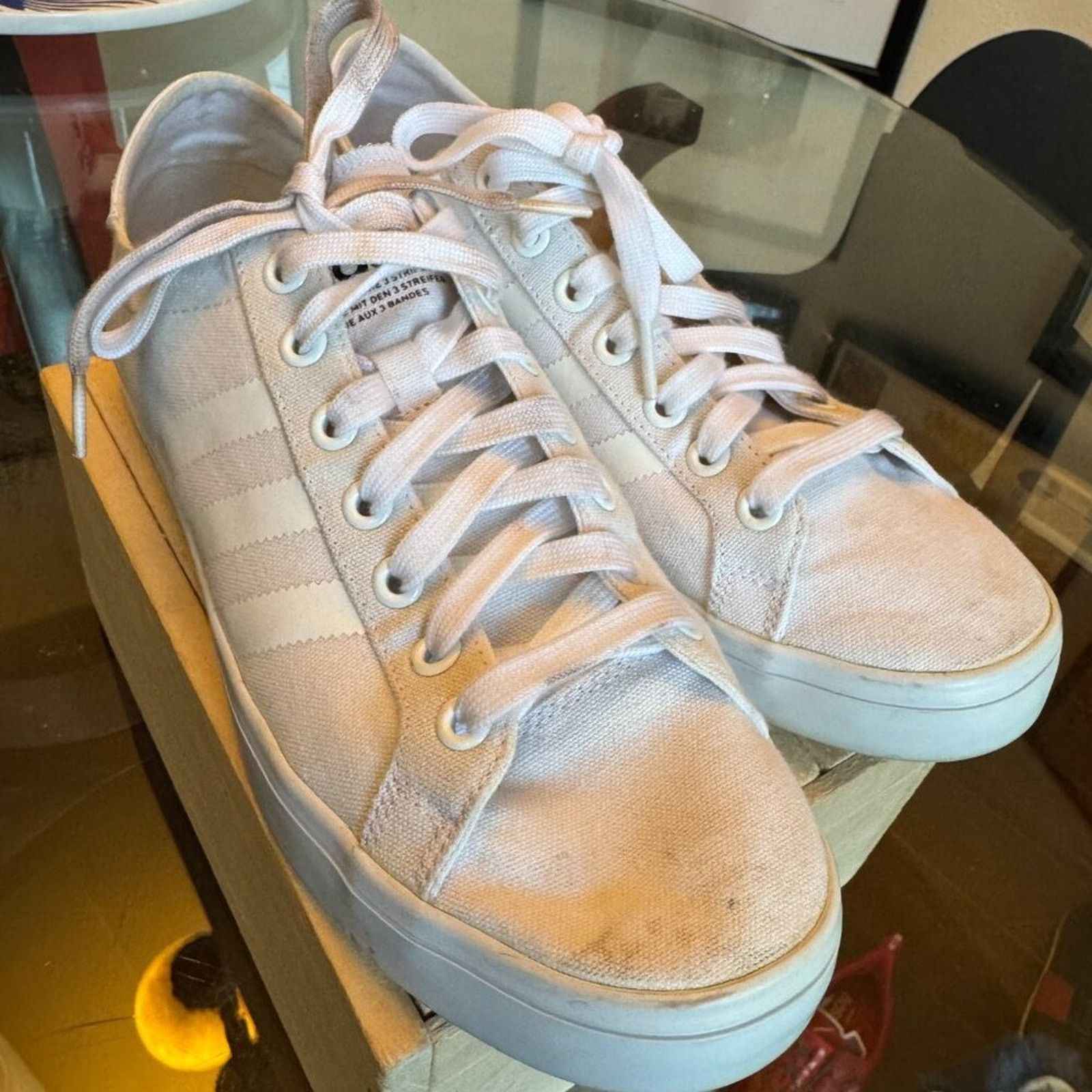 Adidas adidas CourtVantage Ftw White/ Ftw White, Mens 10.5 Size US 10.5 / EU 43-44 - 5 Thumbnail