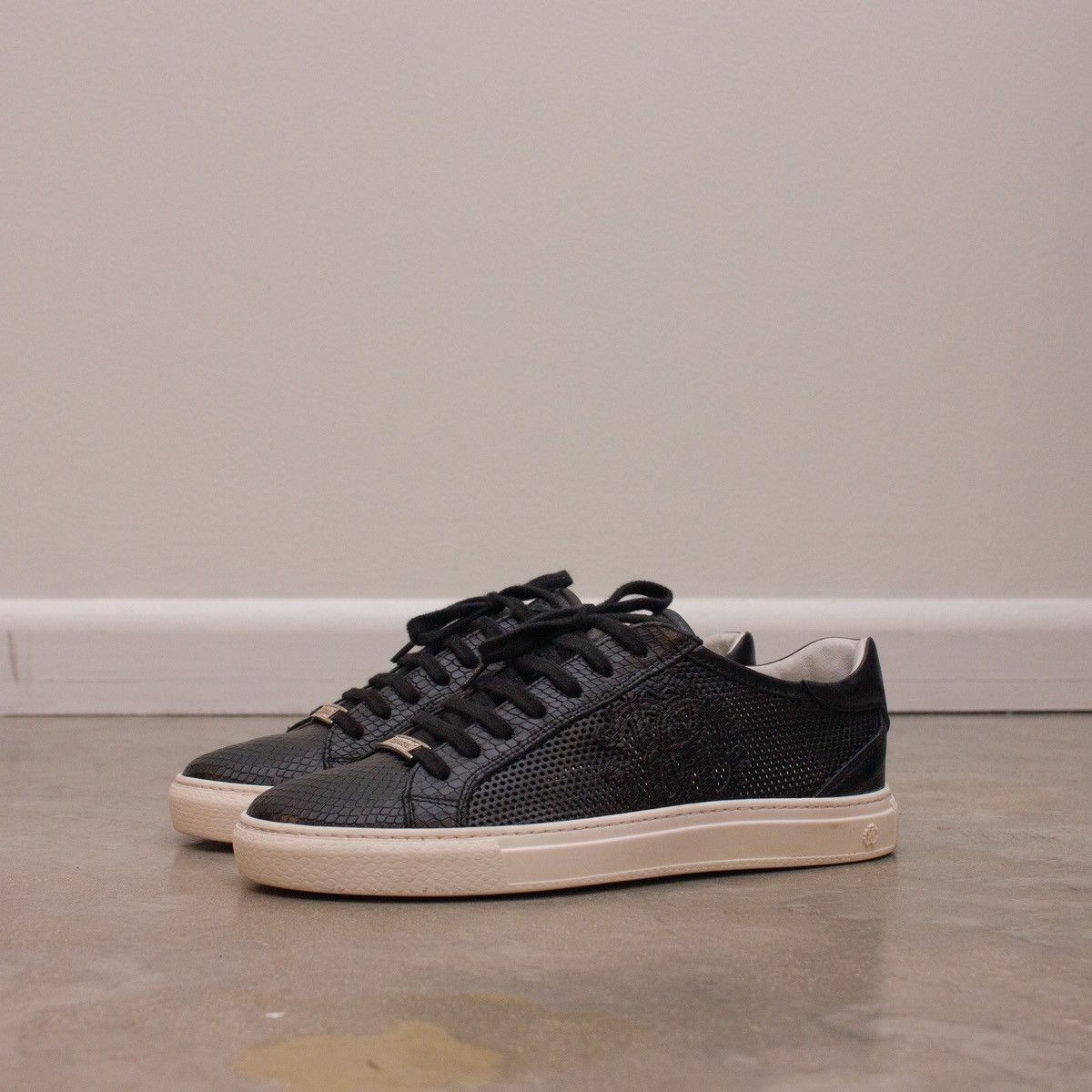 Roberto Cavalli 495$MRP ROBERTO CAVALLI Snake-Print Leather Sneakers Mens Size US 8 / EU 41 - 4 Thumbnail