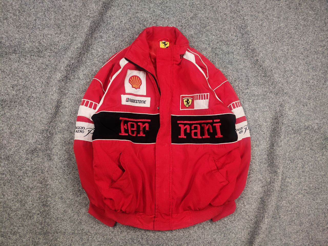NASCAR Vintage Ferrari Red All logo Racing Bomber Jacket Y2K Style Size US M / EU 48-50 / 2 - 1 Thumbnail
