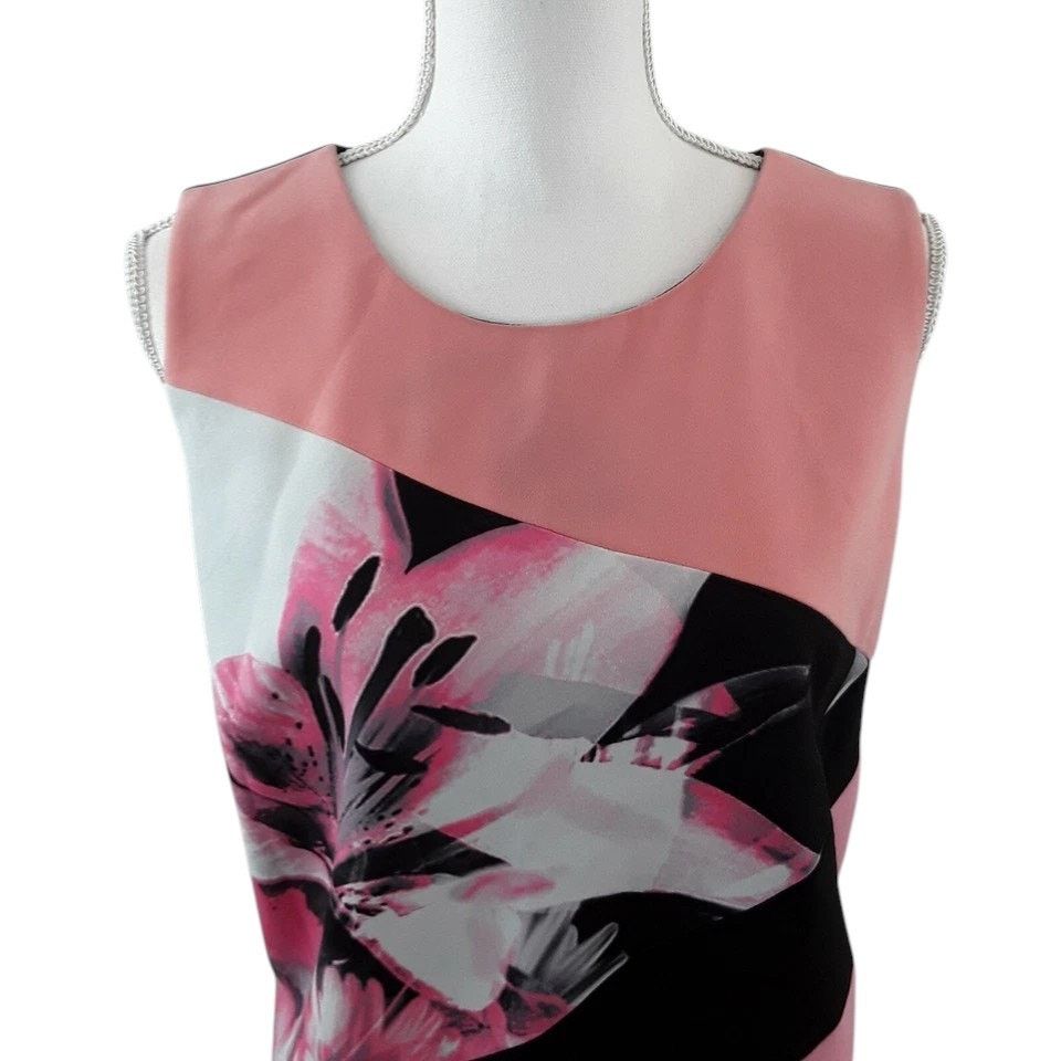 Ellen Tracy ELLEN TRACY Top Blouse XL Blush Pink Floral Front Black Back Size XL / US 12-14 / IT 48-50 - 5 Thumbnail