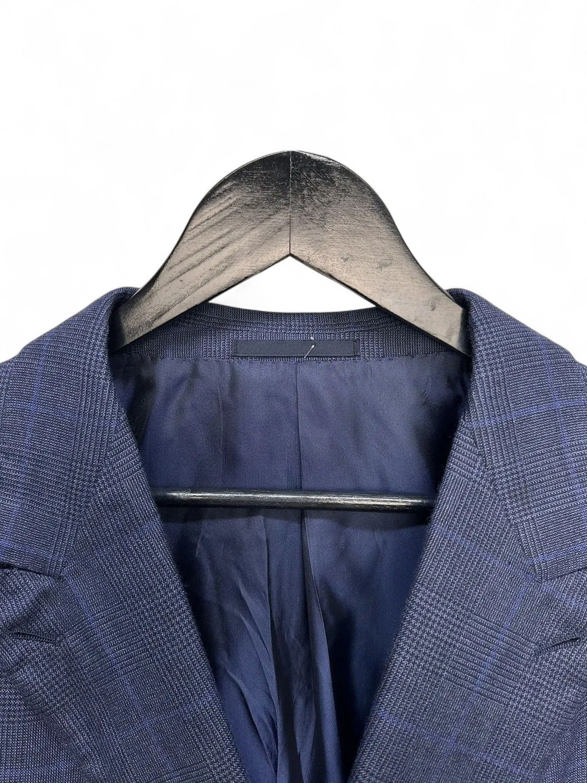 Ermenegildo Zegna Luxury Ermenegildo Zegna Wool Checked Navy Blazer Italy Size 48L - 7 Thumbnail