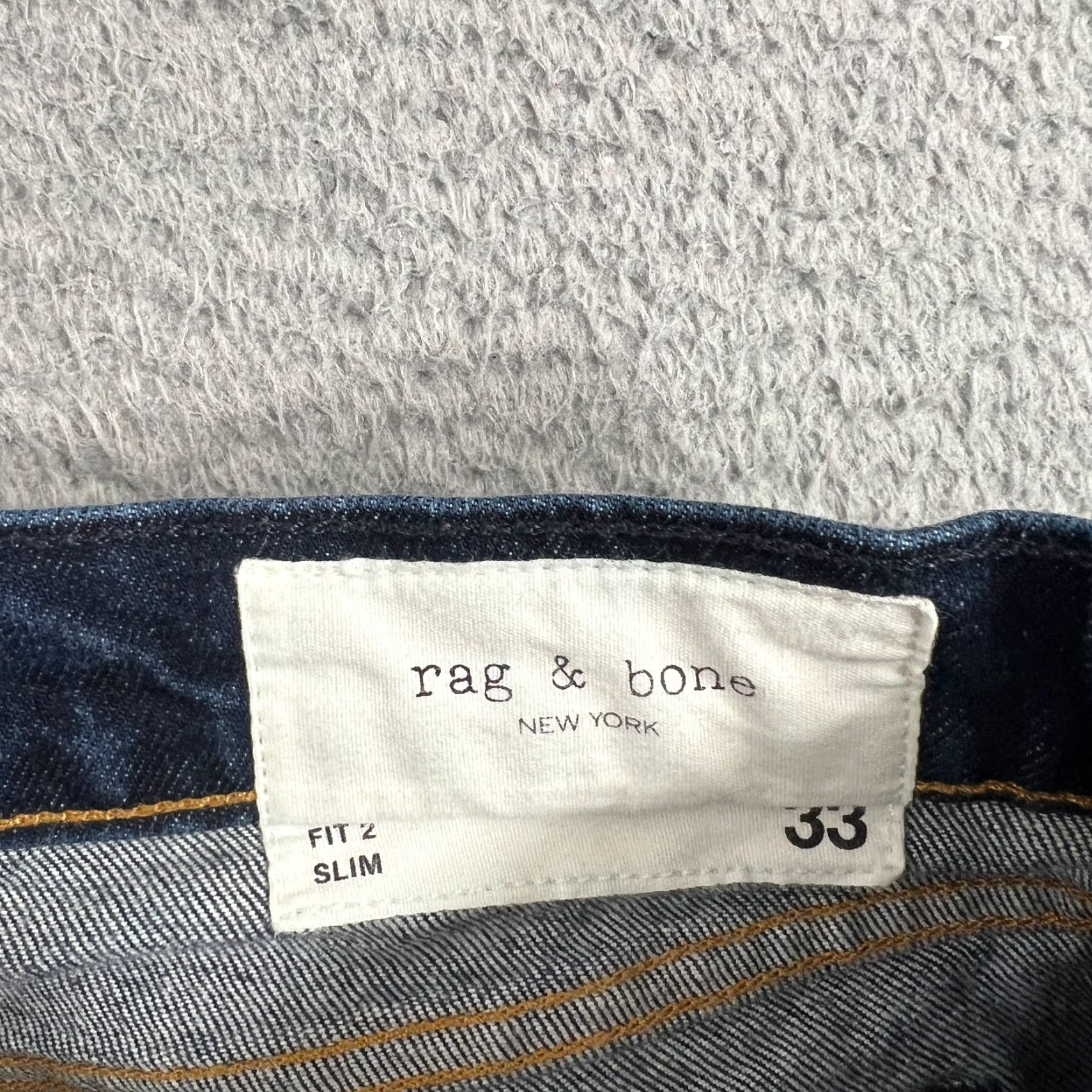 Rag & Bone rag & bone Fit 2 Slim Jeans Sz 33 Black Denim Stretch Slim 5-Pocket Mens Jeans Size US 33 - 6 Thumbnail