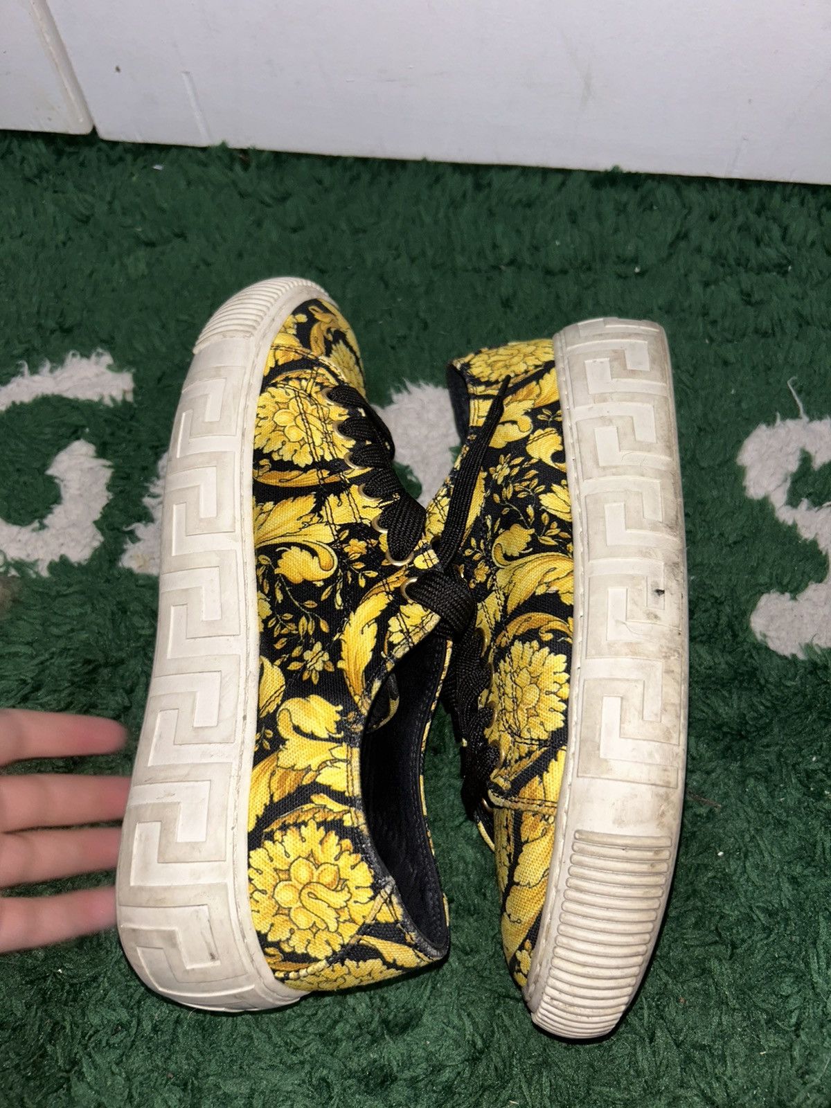 Versace VERSACE Gold & Black Barocco Grace Shoes size 7.5 men 5.5w Size US 5.5 / EU 38 - 3 Thumbnail