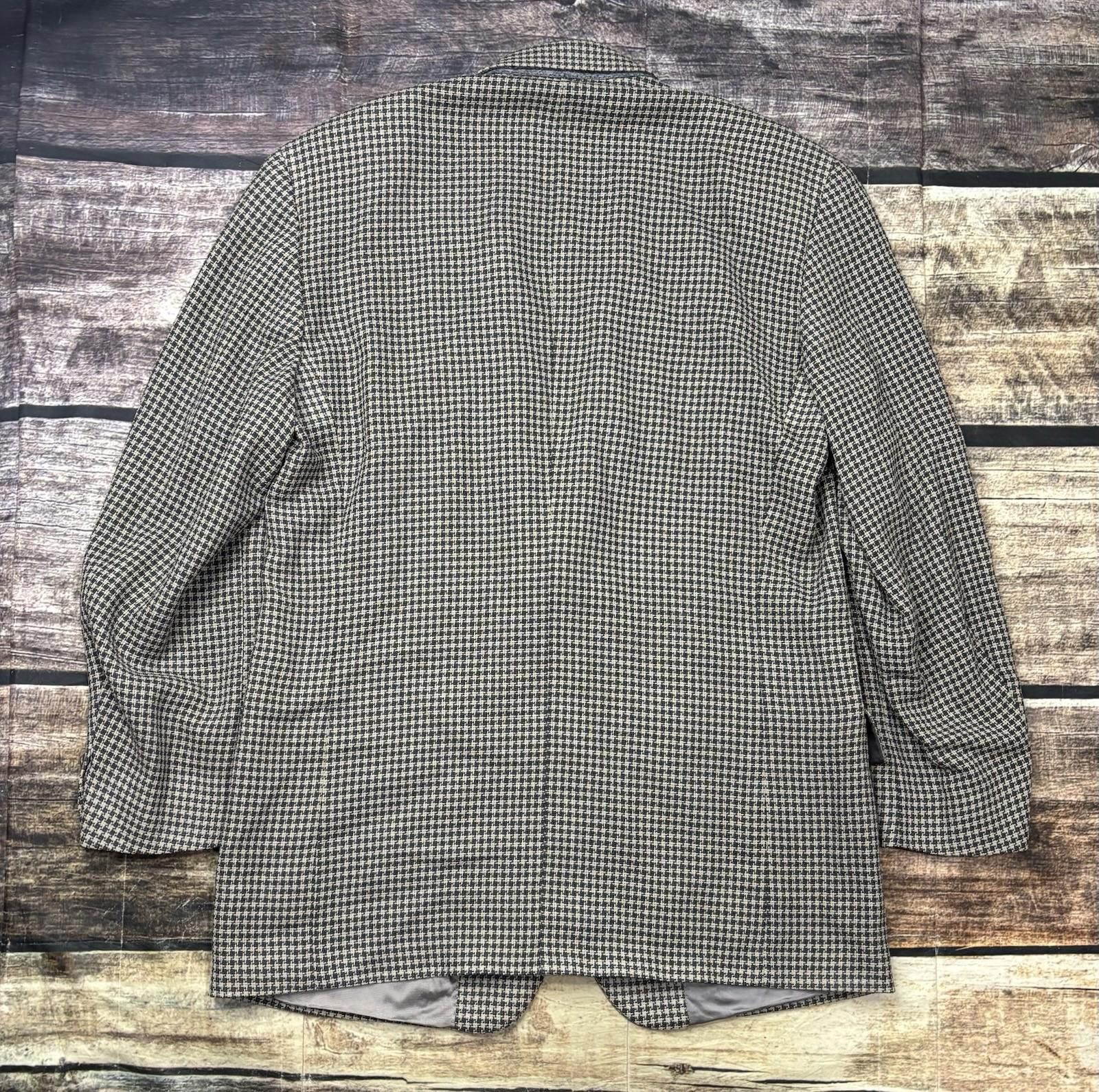 Bloomingdale's Bloomingdales Blazer Jacket Men IT 52 US 42 Wool Houndstooth Size 42R - 3 Thumbnail