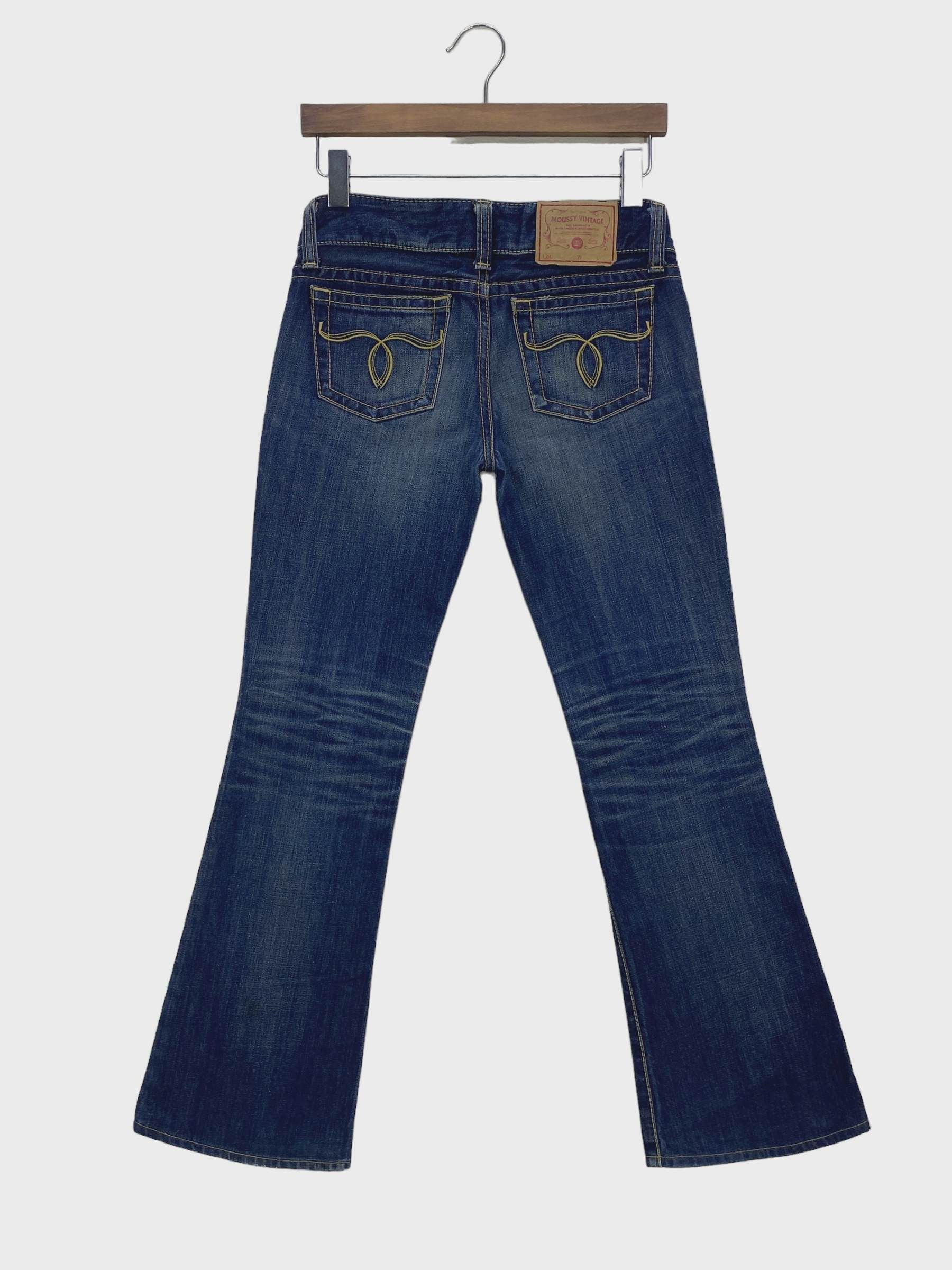 image of Moussy Japanese Flare Pants Made In Japan in Blue, Women's (Size 25)