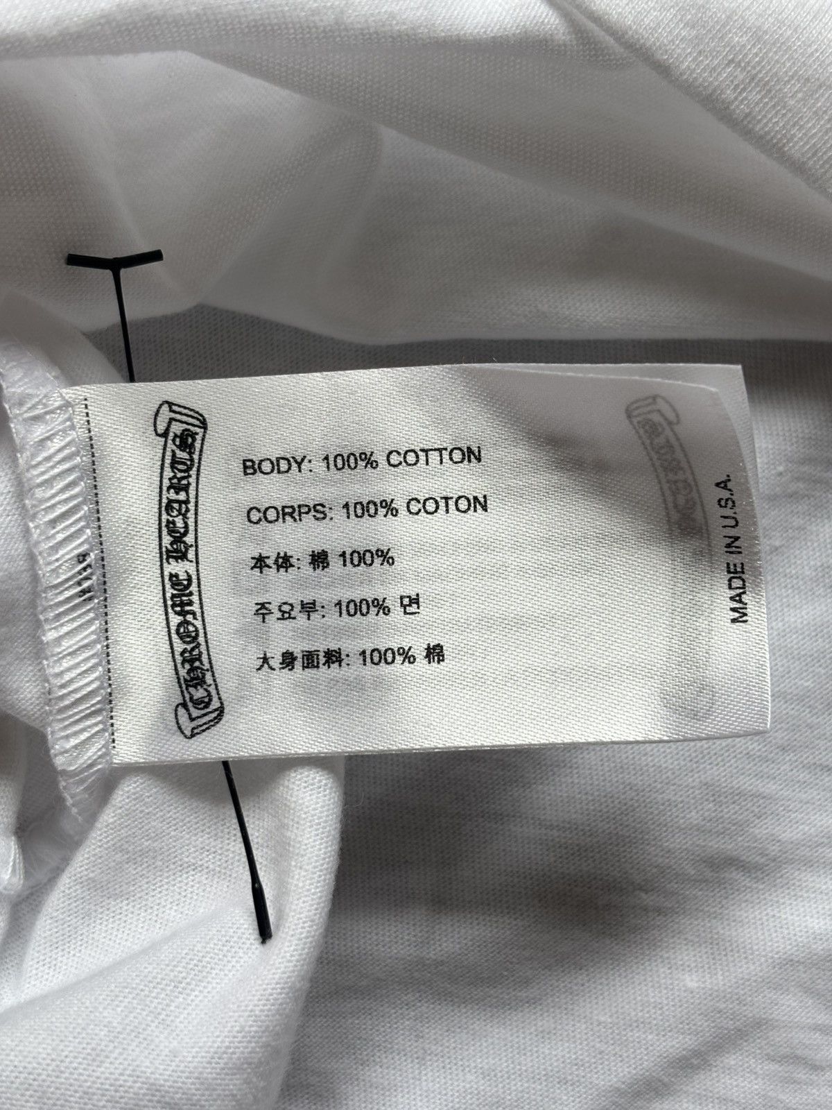 Chrome Hearts Chrome Hearts White Neck Logo Tee Size US L / EU 52-54 / 3 - 8 Thumbnail