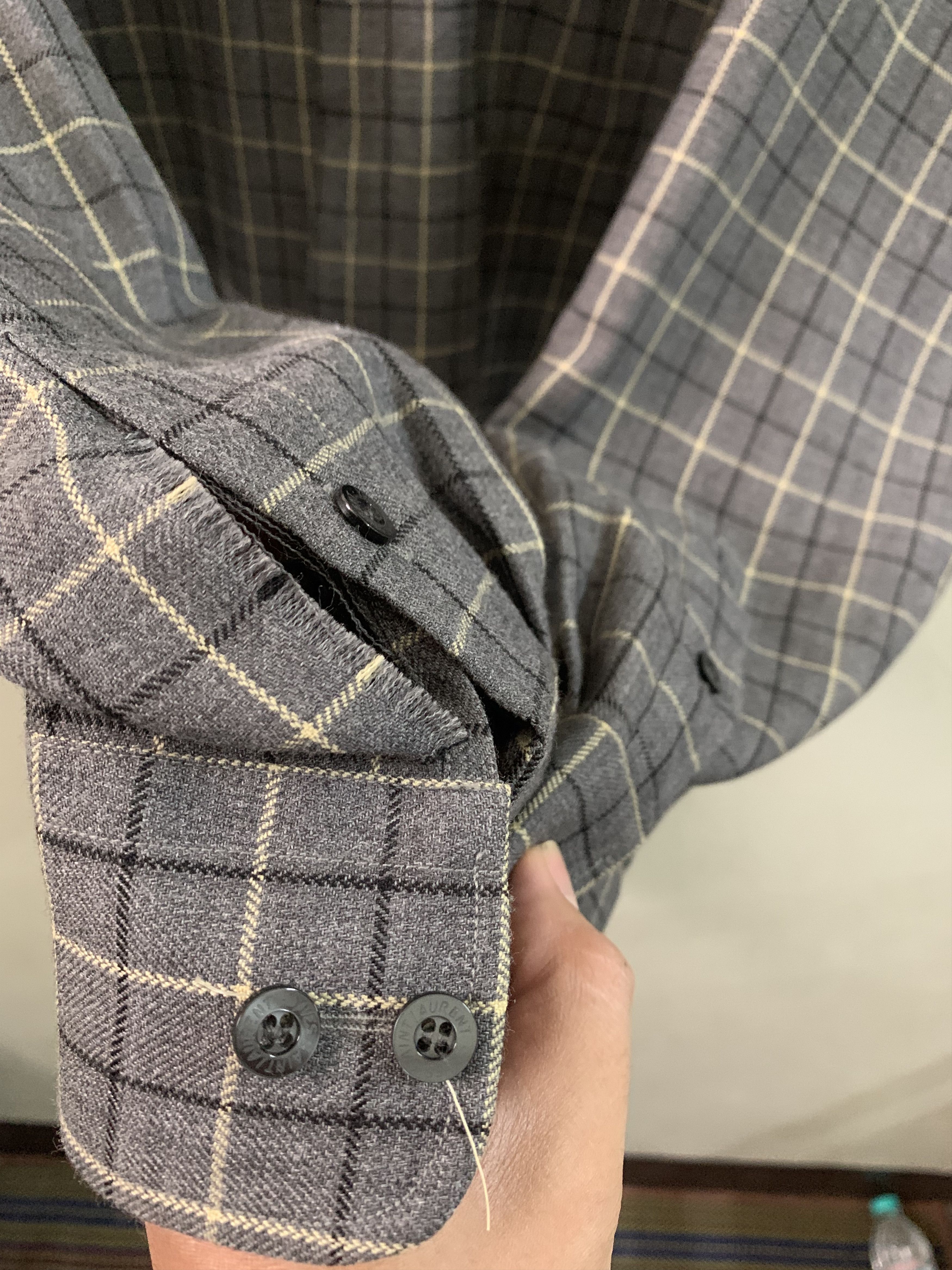 Saint Laurent Paris 🪡Saint Laurent Shadow Plaid Flannel Shirt.✨ Size 46S - 4 Thumbnail