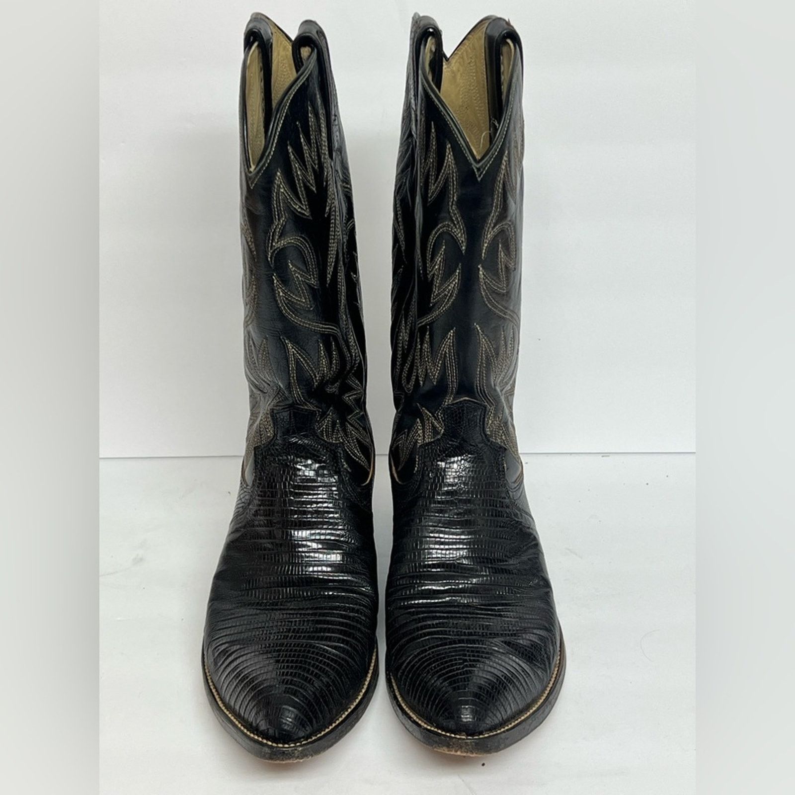 Dan Post Dan Post Black Lizard Skin Boots 6830 Cowboy Western USA Size US 9.5 / EU 42-43 - 6 Thumbnail