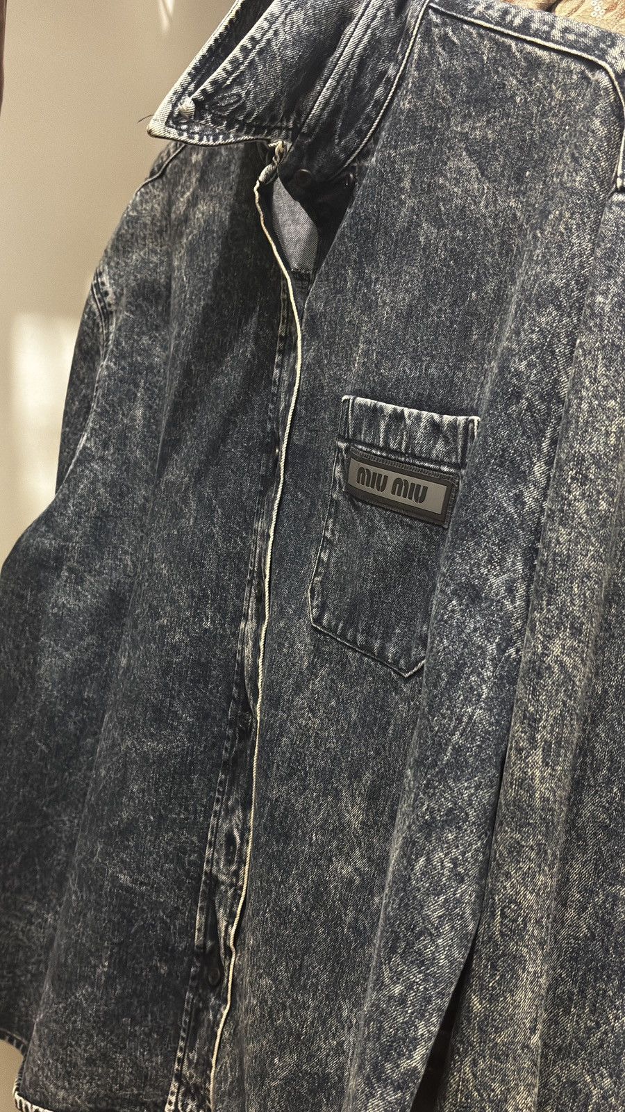 Miu Miu Miu Miu Blue Stonewashed Denim Jean Button Up Shirt Size US L / EU 52-54 / 3 - 3 Thumbnail