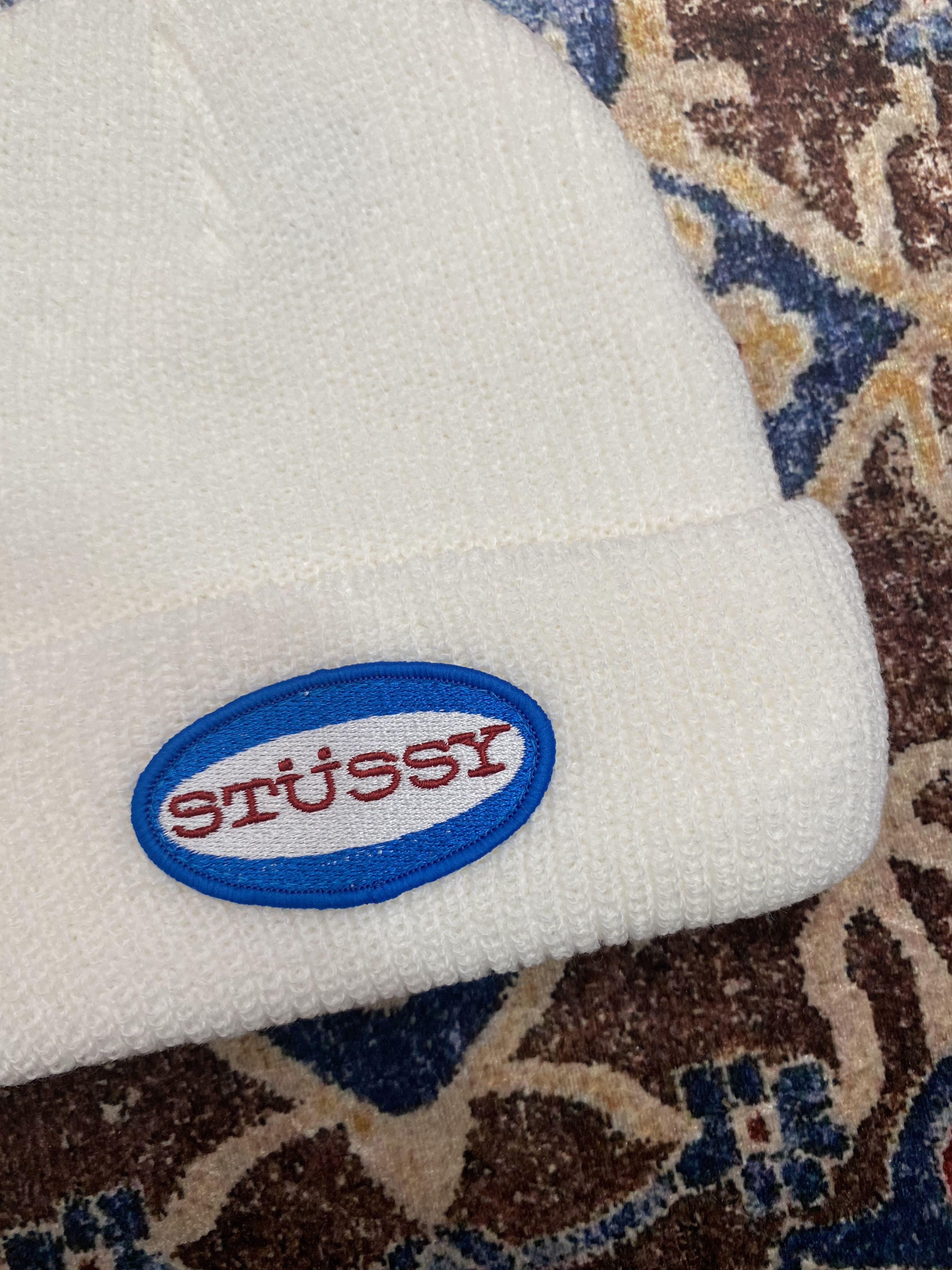 Stussy Stussy Oval Patch Cuff Beanie - White Size ONE SIZE - 2 Thumbnail