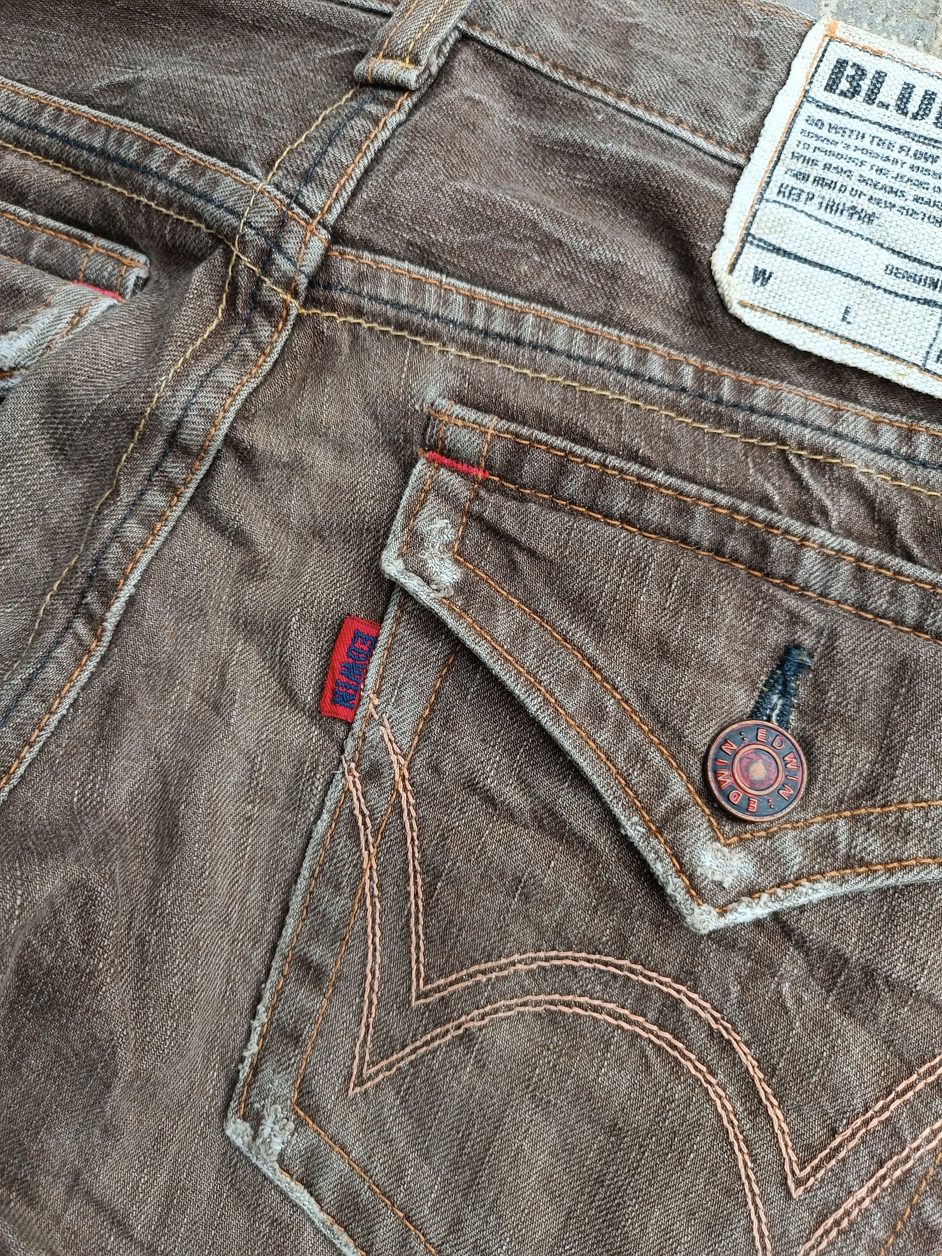 Edwin Flare 90s Style Edwin 503 Flare Blue Trip Faded Jeans Size US 32 / EU 48 - 17 Thumbnail
