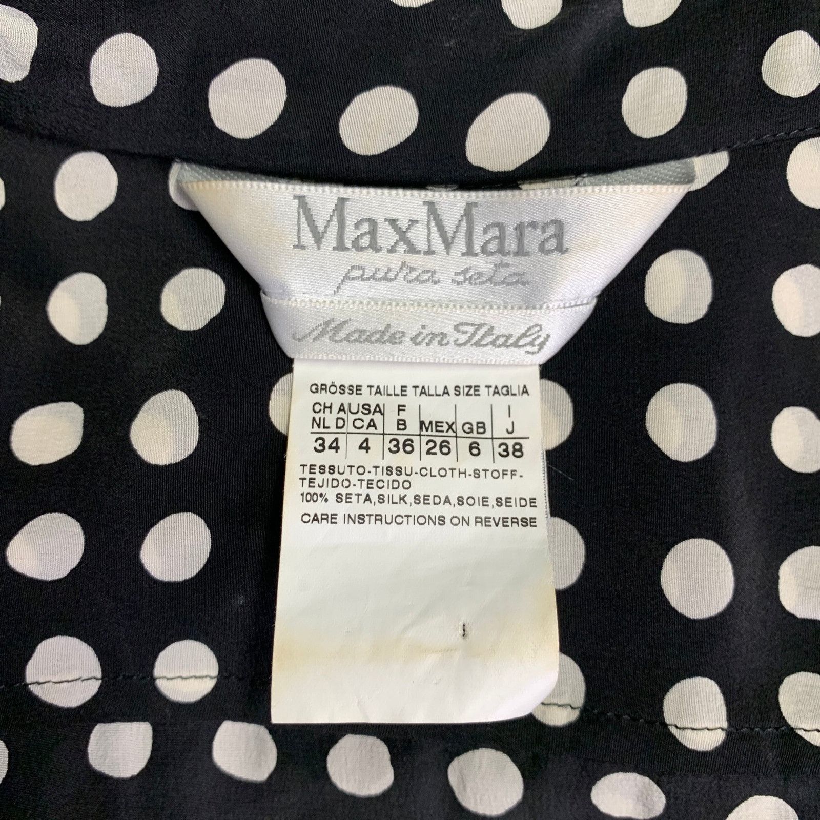 Max Mara MAX MARA Size 4 Black White Silk Polka Dot Wrap Dress Size S / US 4 / IT 40 - 5 Thumbnail