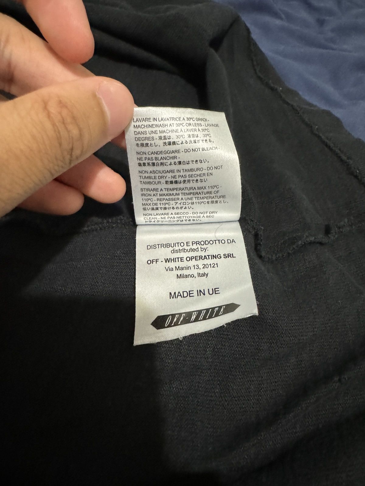 Off-White Off-White Black “Blue Collar” Tee Size US M / EU 48-50 / 2 - 11 Thumbnail