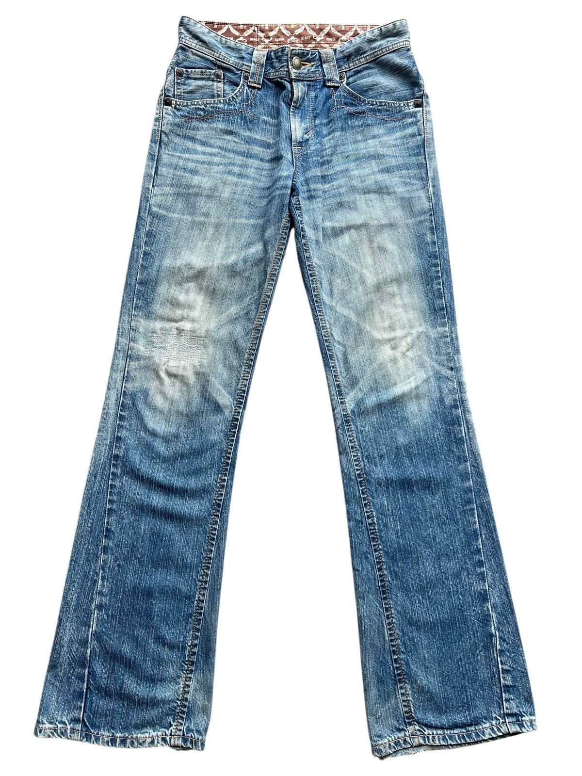 Edwin Vintage Edwin XV Distressed Denim Flare Jeans 32x33.5 Size 32" / US 10 / IT 46 - 2 Thumbnail