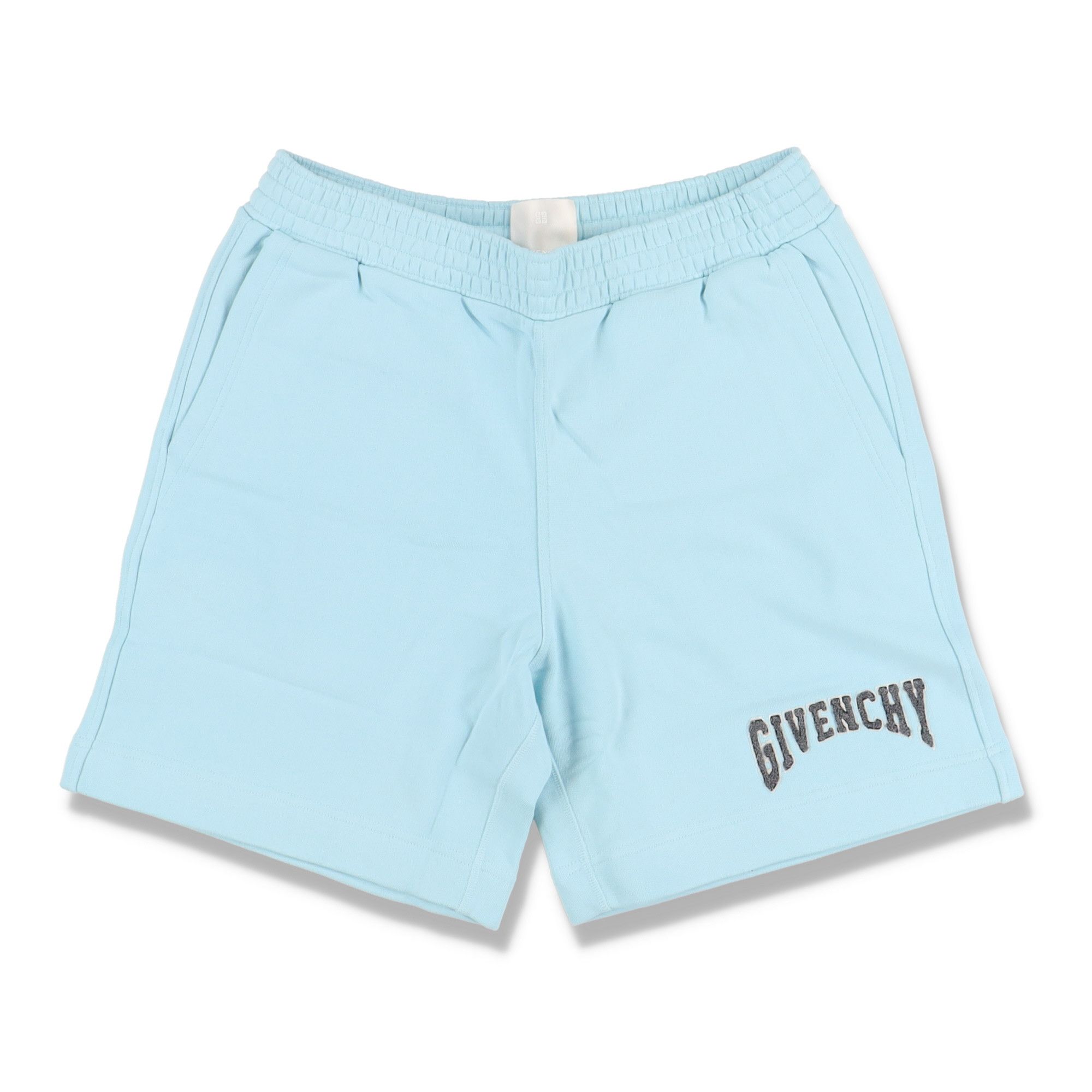 Image of Givenchy Baby Blue Embroidered College Logo Sweatshorts, Men's (Size 36)