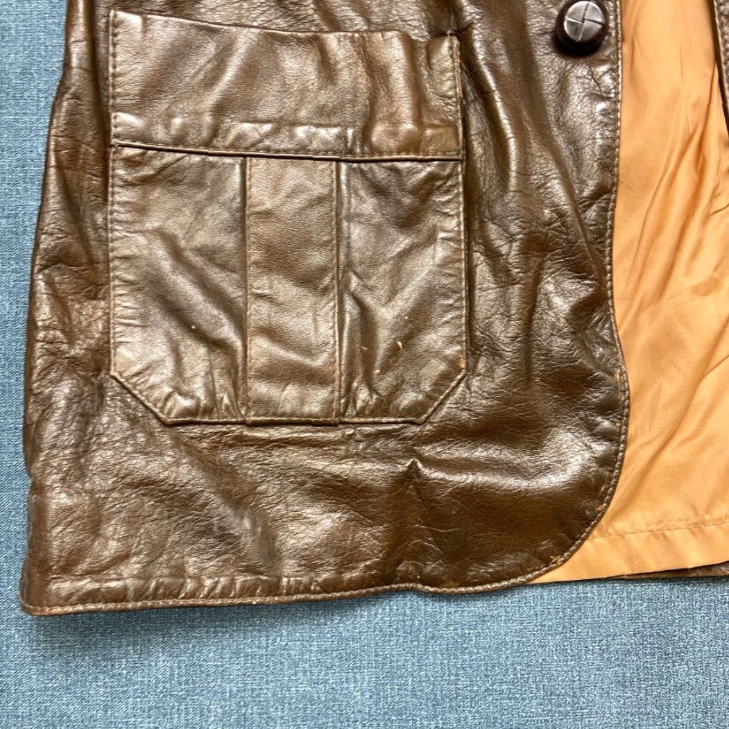 Vintage VINTAGE SKM Jacket Mens M Brown Leather Single Breasted Notch Lapel Pockets Lined Size US M / EU 48-50 / 2 - 3 Thumbnail