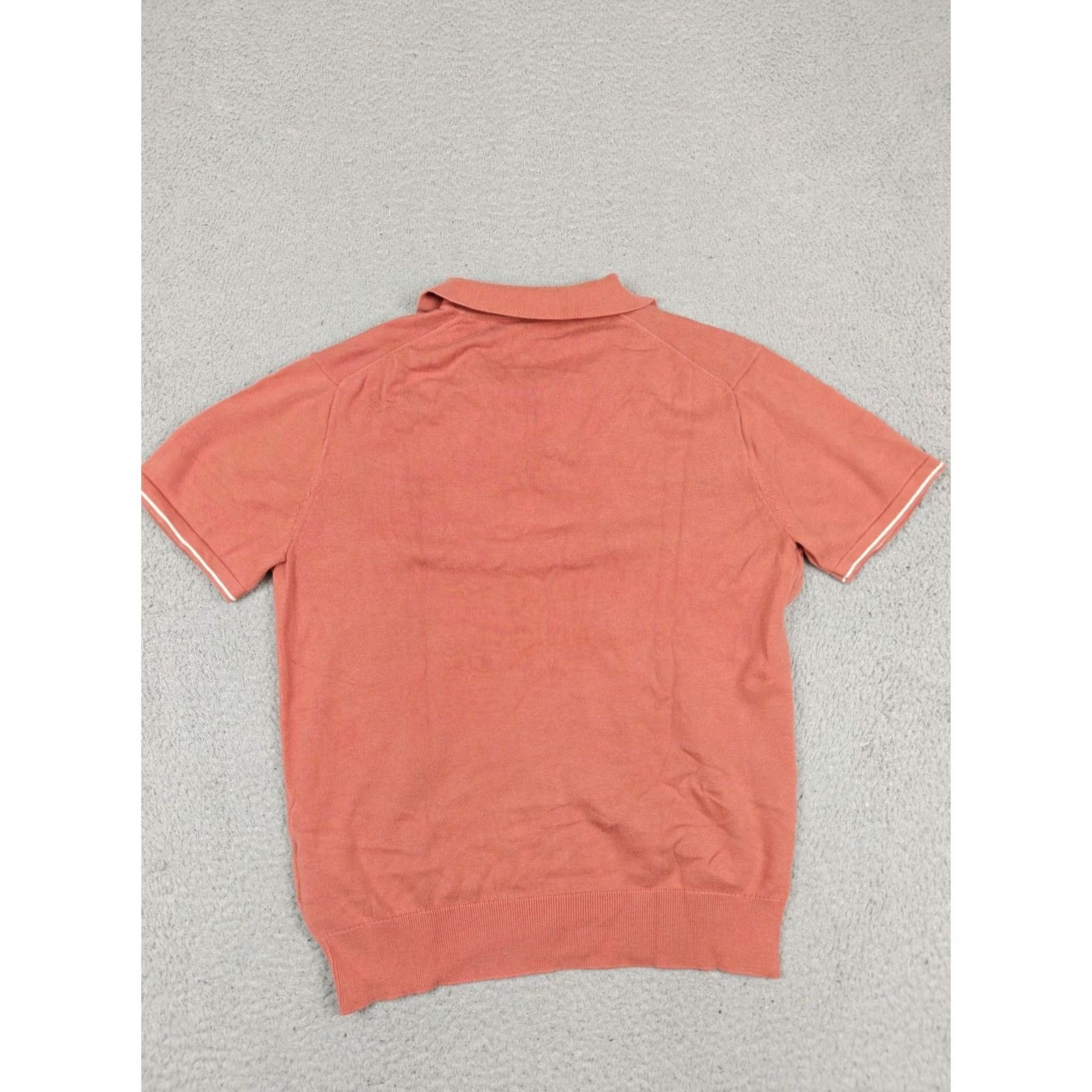 J.Crew J.CREW Sweater Womens M Orange Collared Short Sleeve Cotton Knit Pullover Size M / US 6-8 / IT 42-44 - 4 Thumbnail