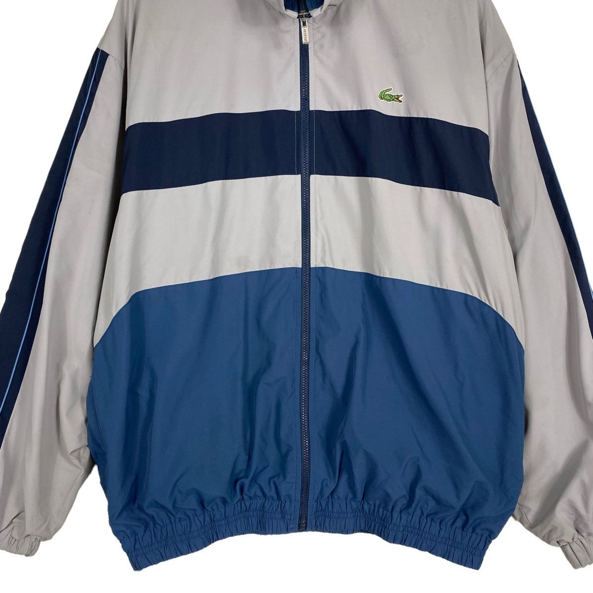 Japanese Brand × Lacoste 💥LACOSTE BIG LOGO STRIPED SPORT WINDBREAKER JACKET Size US L / EU 52-54 / 3 - 5 Thumbnail